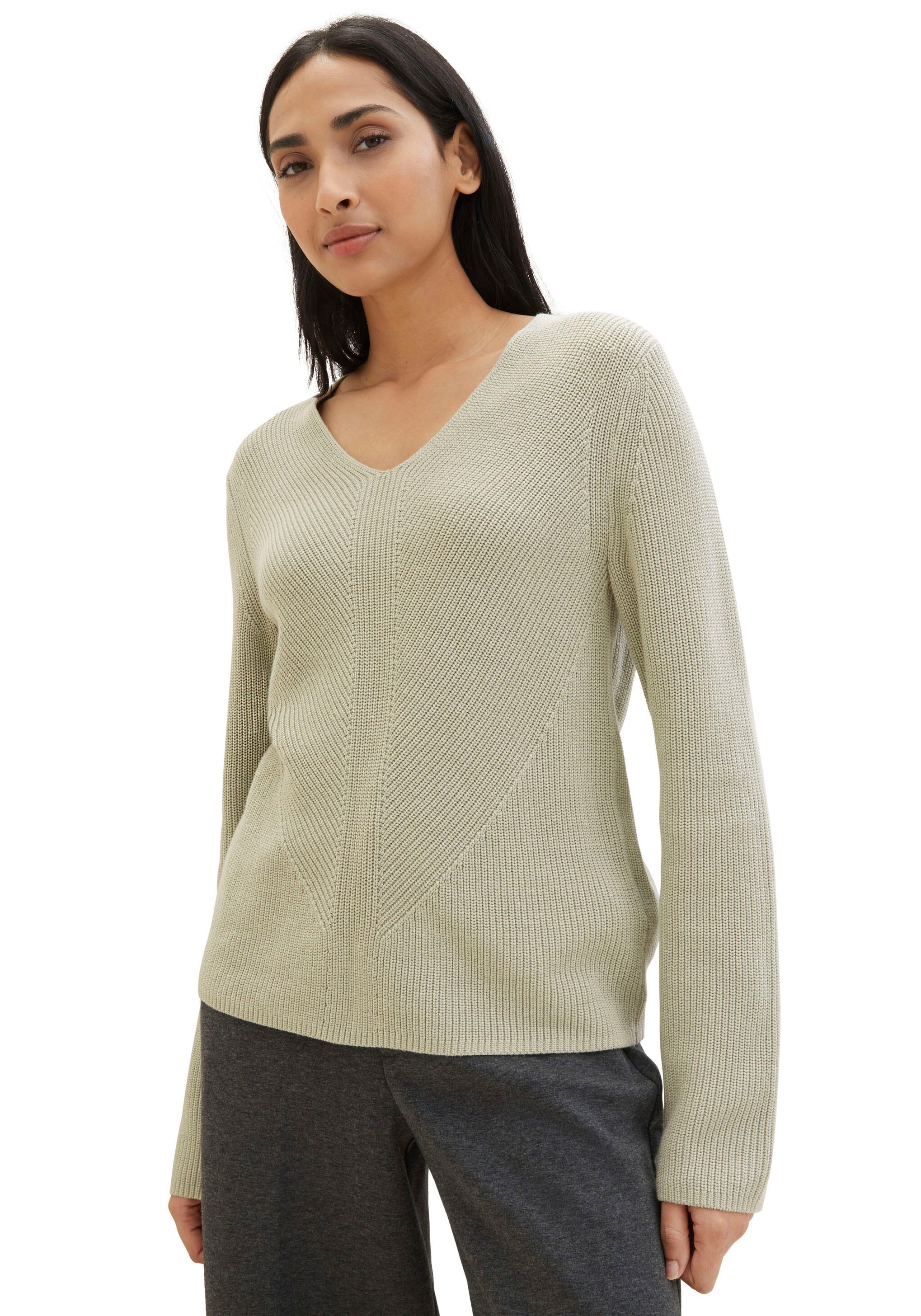 TOM TAILOR Strickpullover, mit Rippstruktur