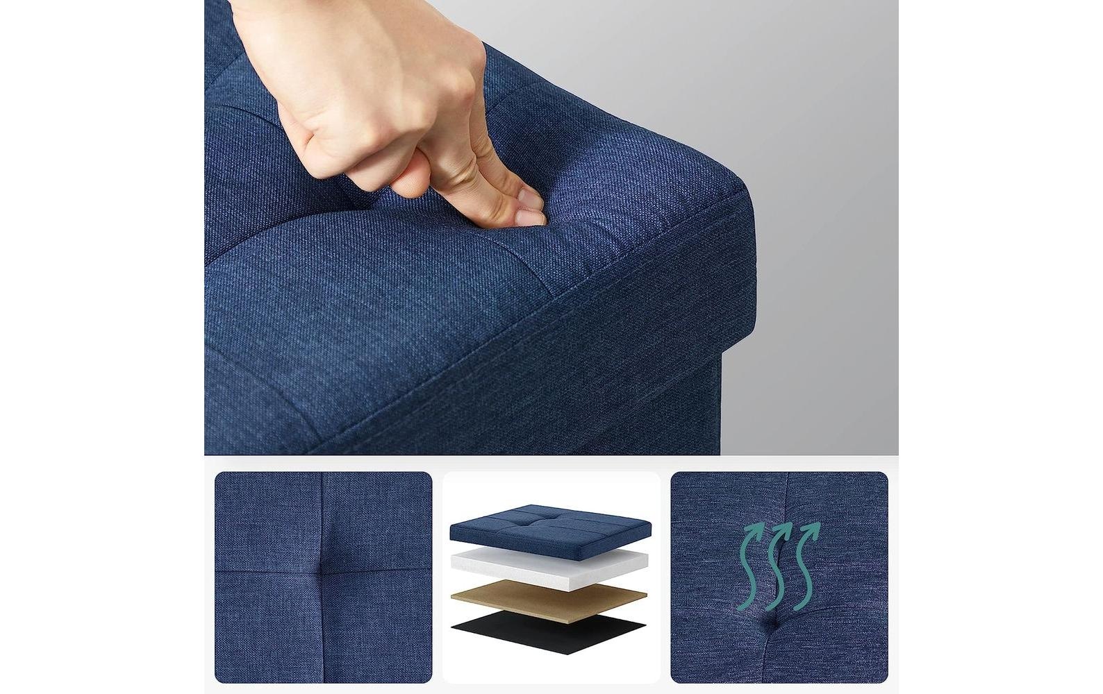 SONGMICS Sitztruhe »mit Aufbewahrung 110 x 38 cm Blau«