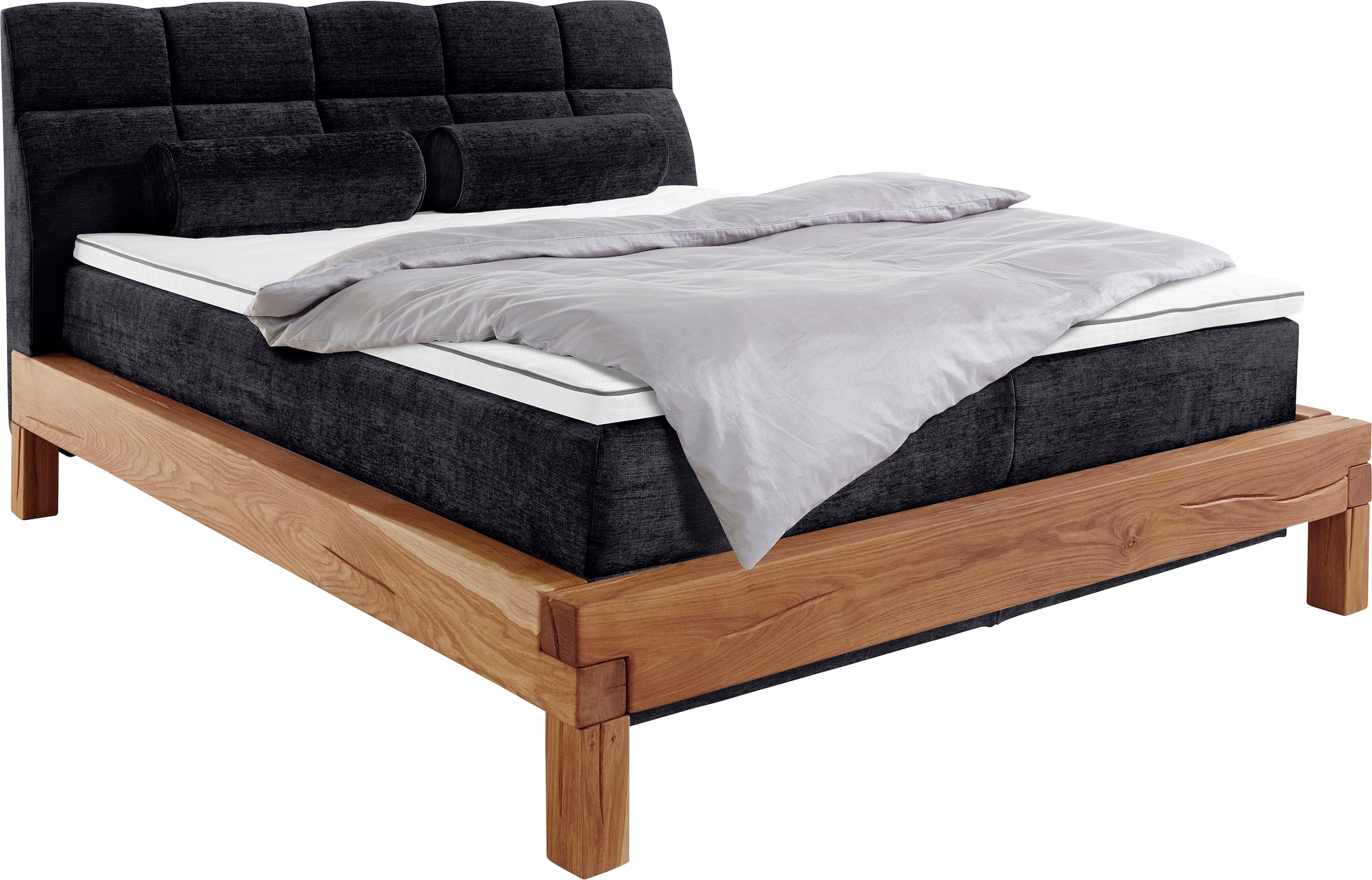 Home affaire Boxspringbett »Villads«, Liegefläche: 160/200 cm aus Balkeneiche, Inside-Boxspring-Unterbau