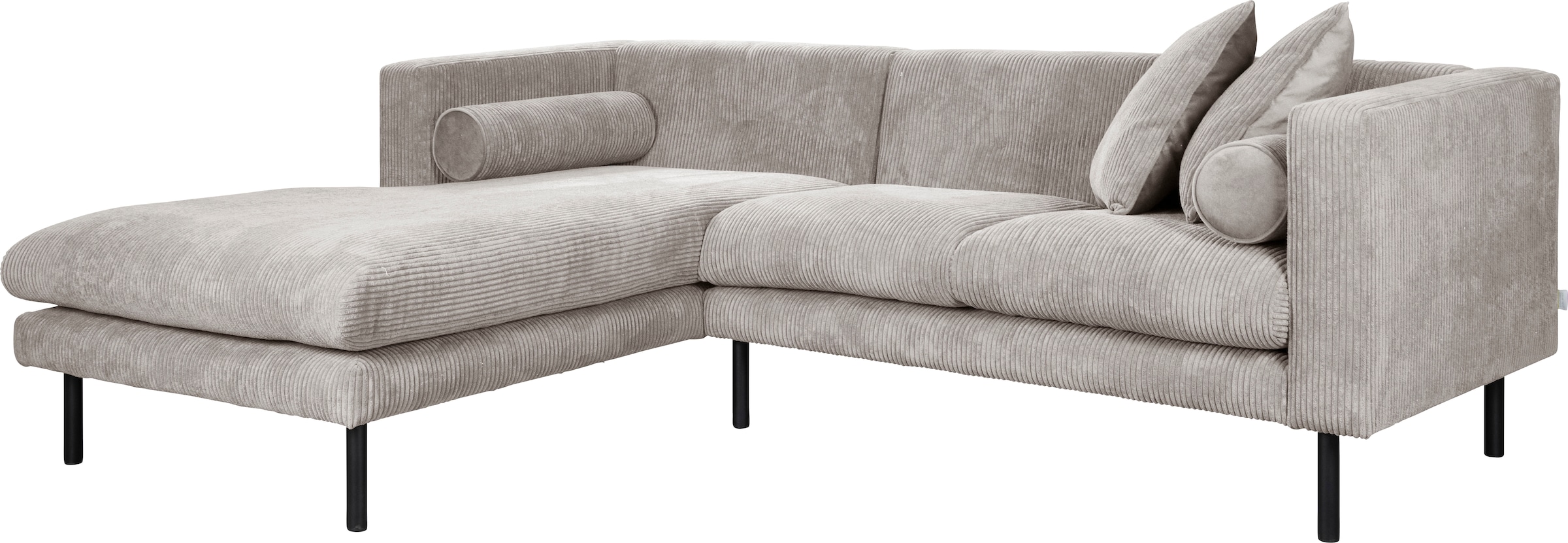 Home affaire Ecksofa »Lillibeth L-Form Designsofa, Masse B/T/H: 240/173/83 cm« Zierkissen als Wendekissen, in Samtoptik oder Cord