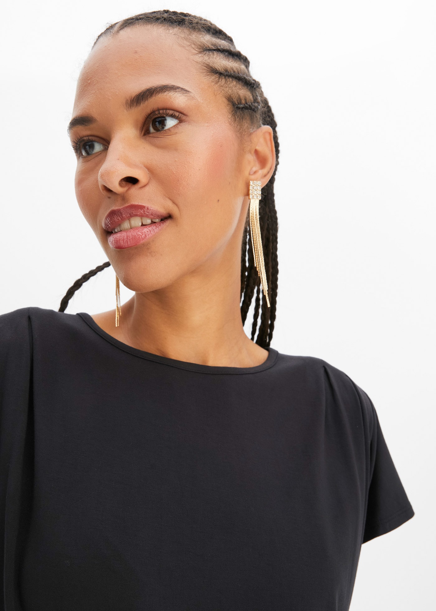 bonprix T-shirt Oversize-Passform, Kurzarm, mit Raffung an der Schulter