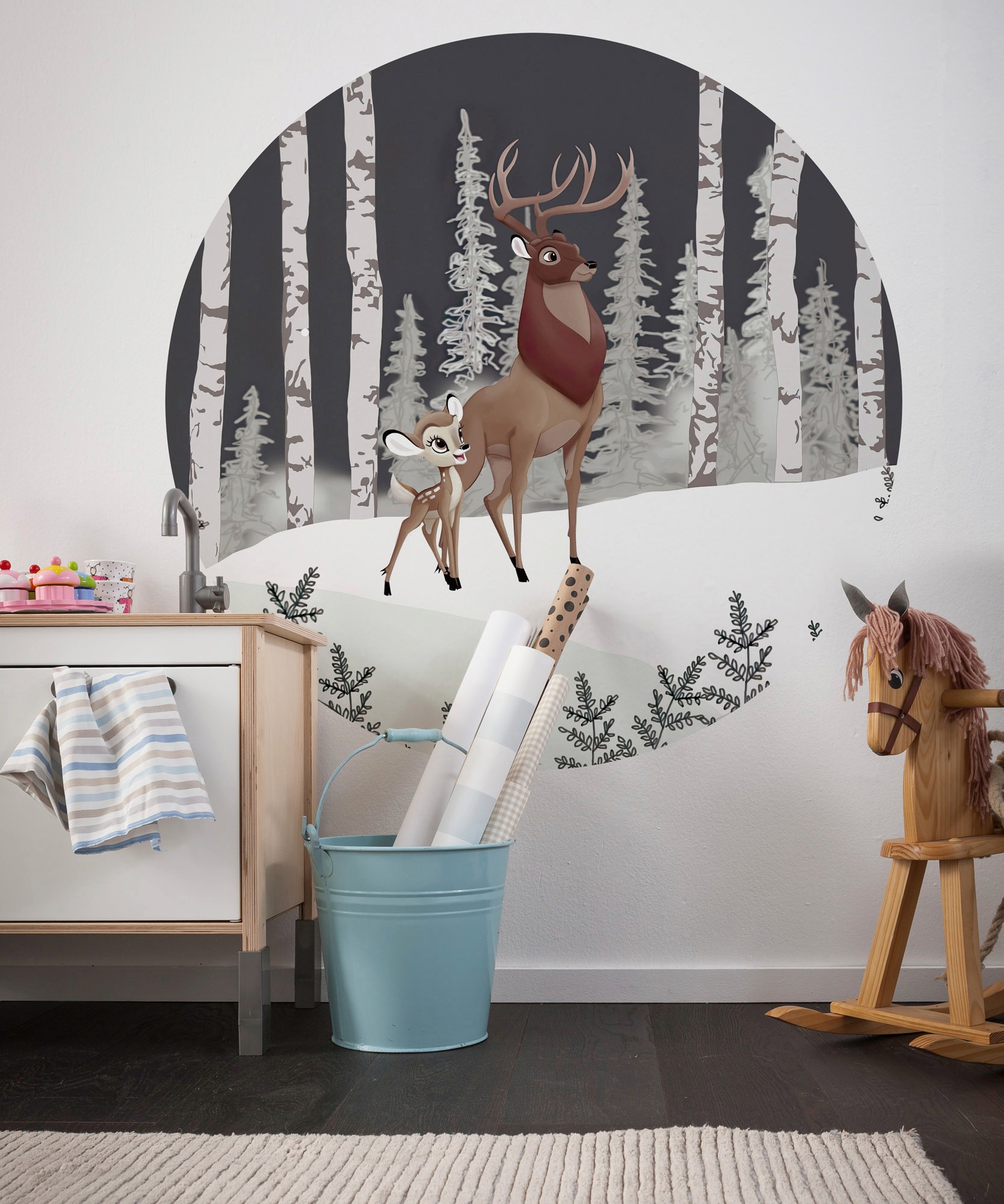 Komar Fototapete "Vlies selbstklebend - Bambi Great Prince - Größe 125 x 125 cm" bedruckt glatt Kinderzimmer