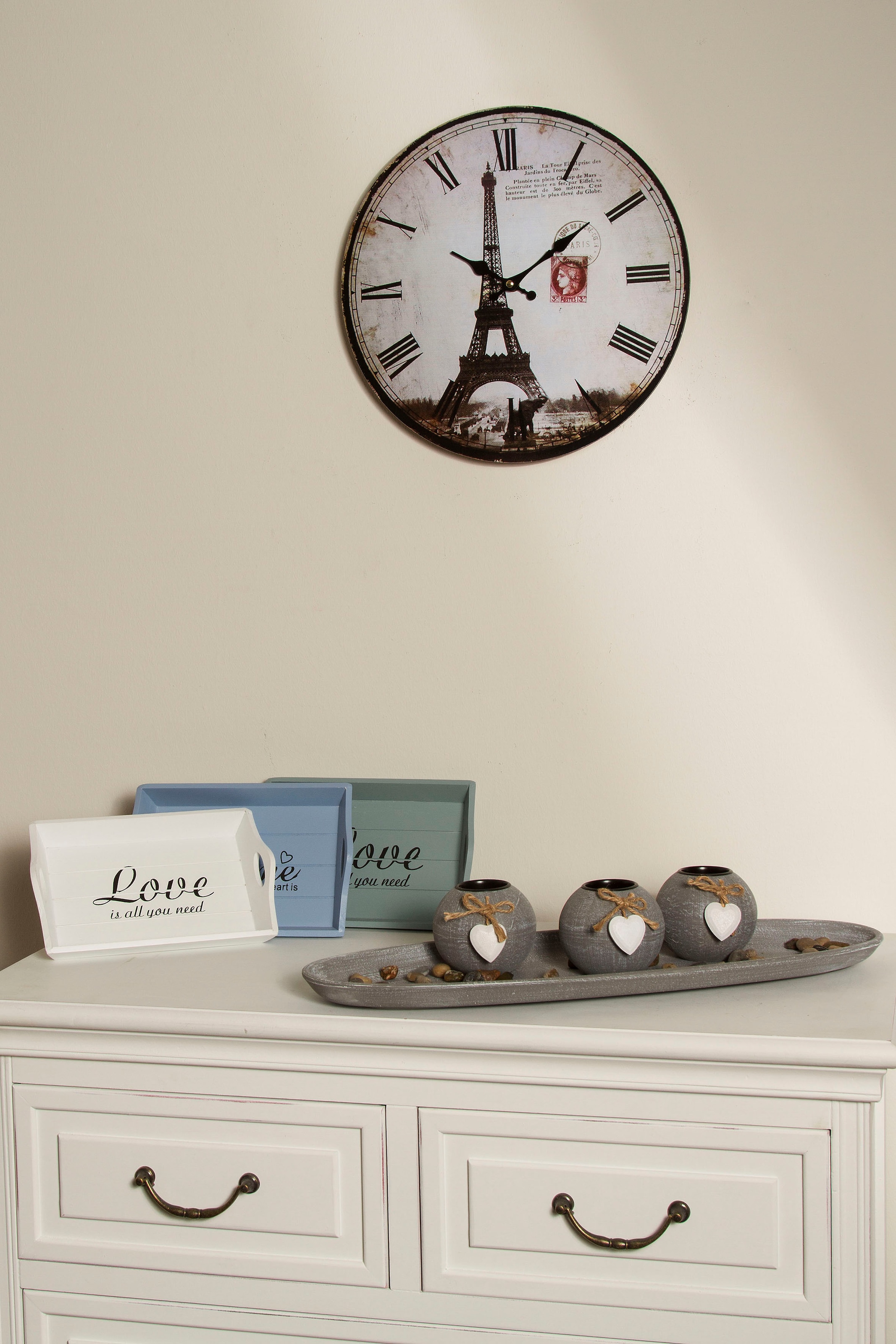 Myflair Möbel & Accessoires Wanduhr »"Eiffelturm II"« römische Ziffern, 33,8 cm