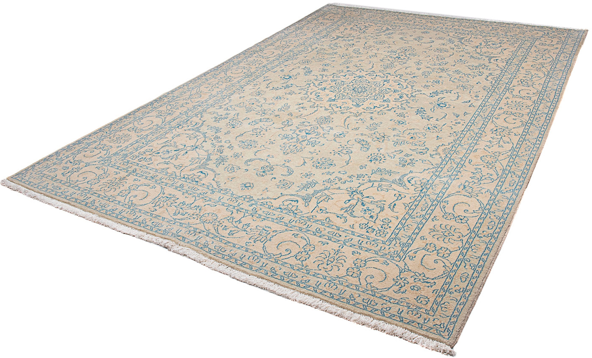 Image of morgenland Orientteppich »Perser - Nain - 300 x 202 cm - dunkelgrau«, rechteckig, 10 mm Höhe, Wohnzimmer, Handgeknüpft, Einzelstück mit Zertifikat bei Ackermann Versand Schweiz