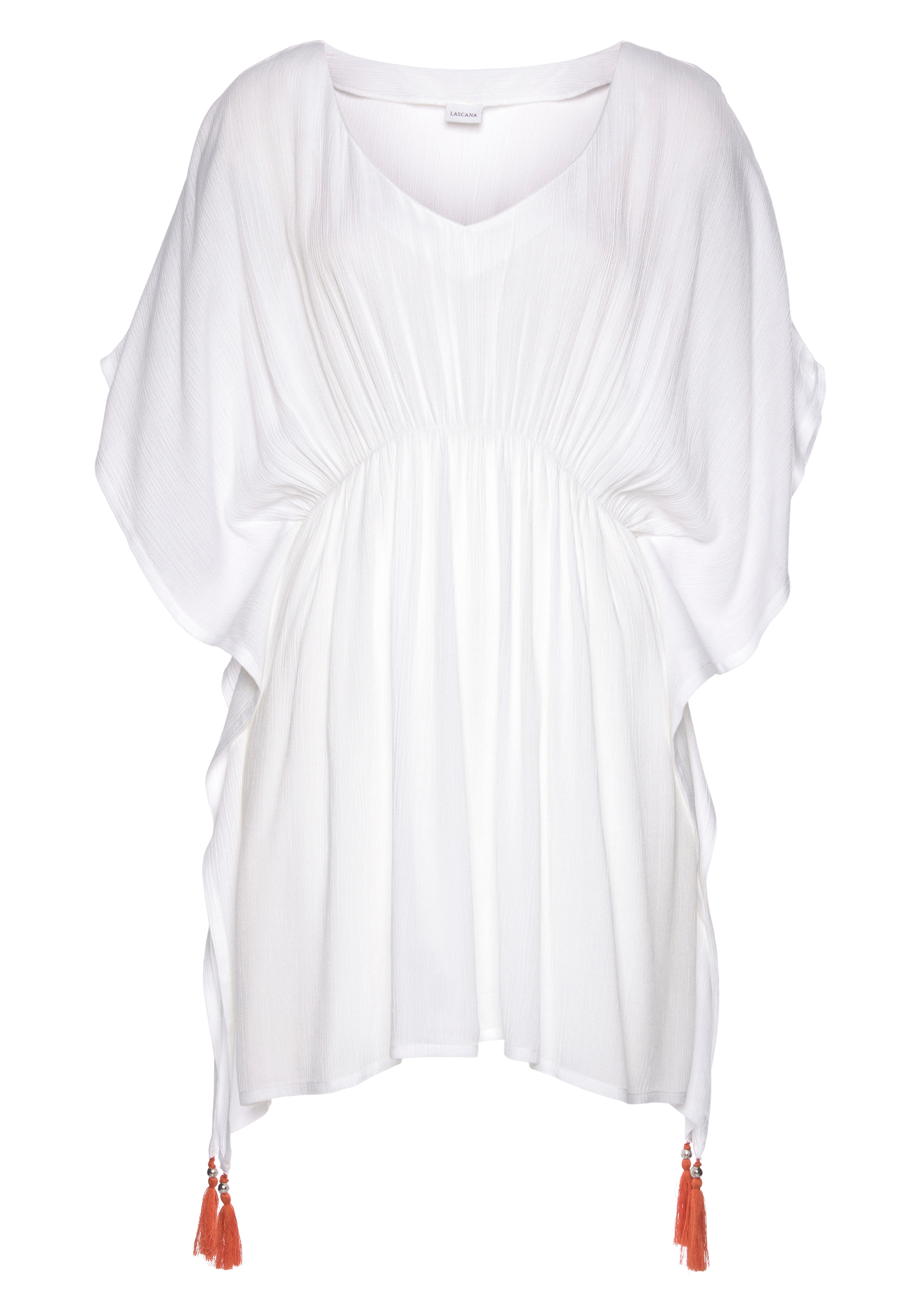 transparent Blusenkleid, aus Tunika, gekreppter versandkostenfrei Strandmode, LASCANA Viskose, auf