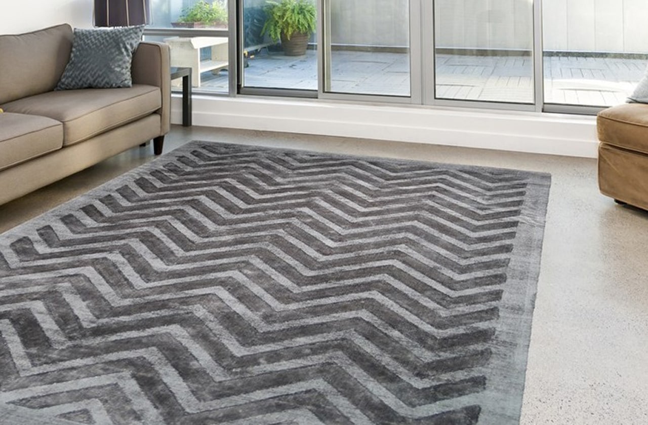 Image of calo-deluxe Teppich "Viteox 410" rechteckig 13 mm Höhe Viskose, Kurzflor, Wohnzimmer