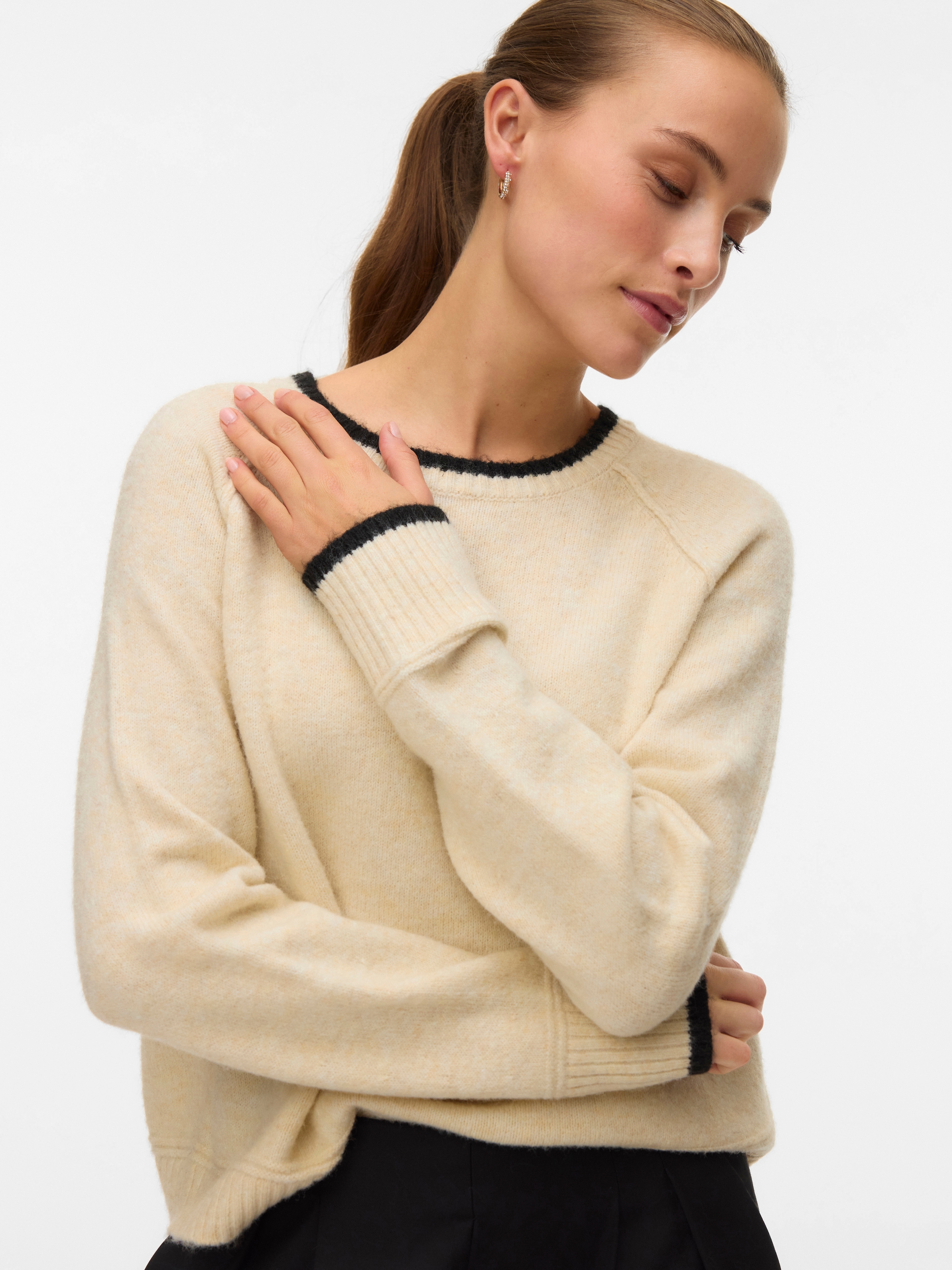 Image of Vero Moda Strickpullover "VMAQUARIUS LS O-NECK RAGLAN PULLOVER BF"