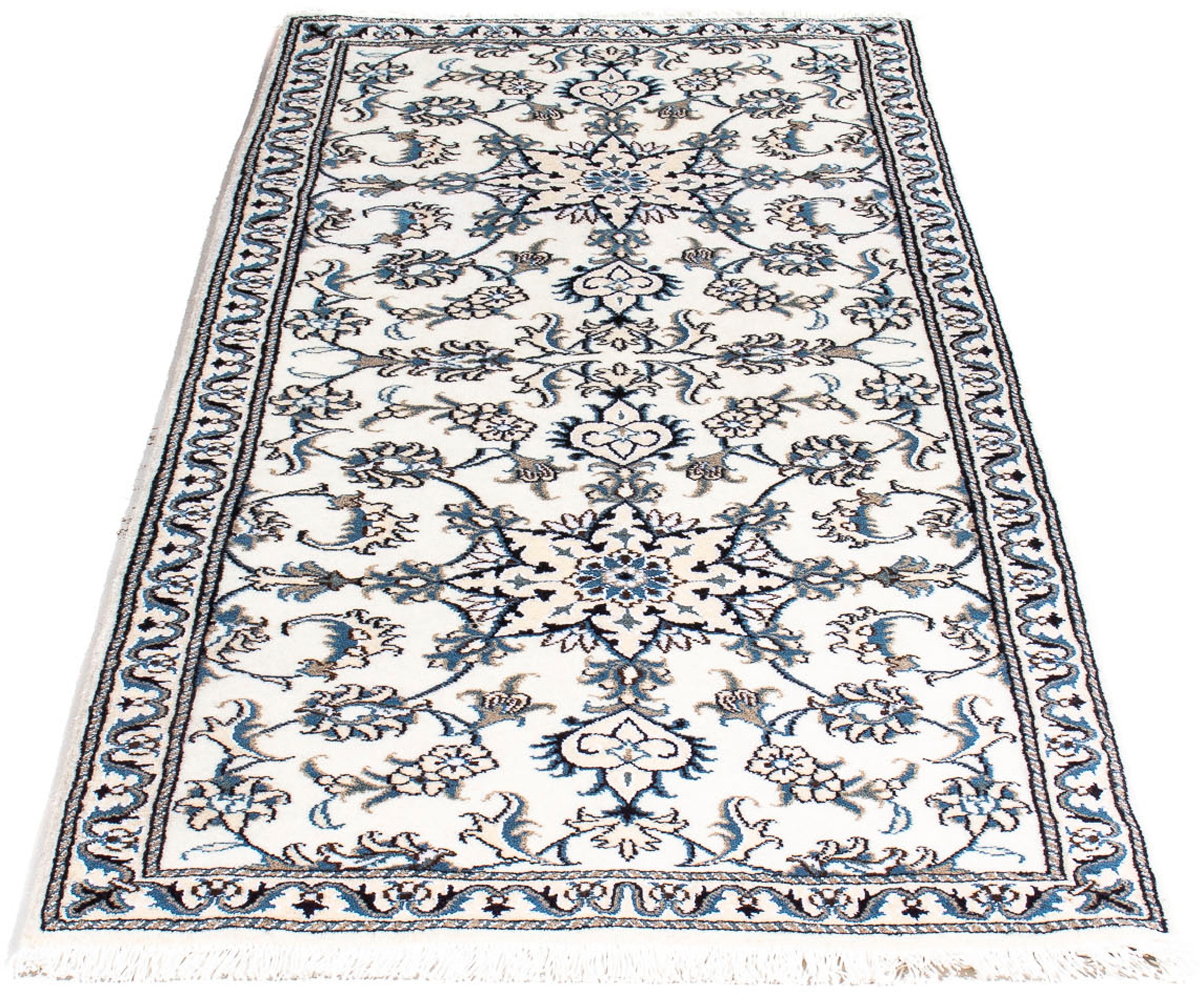 Image of morgenland Orientteppich »Perser - Nain - 200 x 80 cm - beige«, rechteckig, 12 mm Höhe, Wohnzimmer, Handgeknüpft, Einzelstück mit Zertifikat bei Ackermann Versand Schweiz