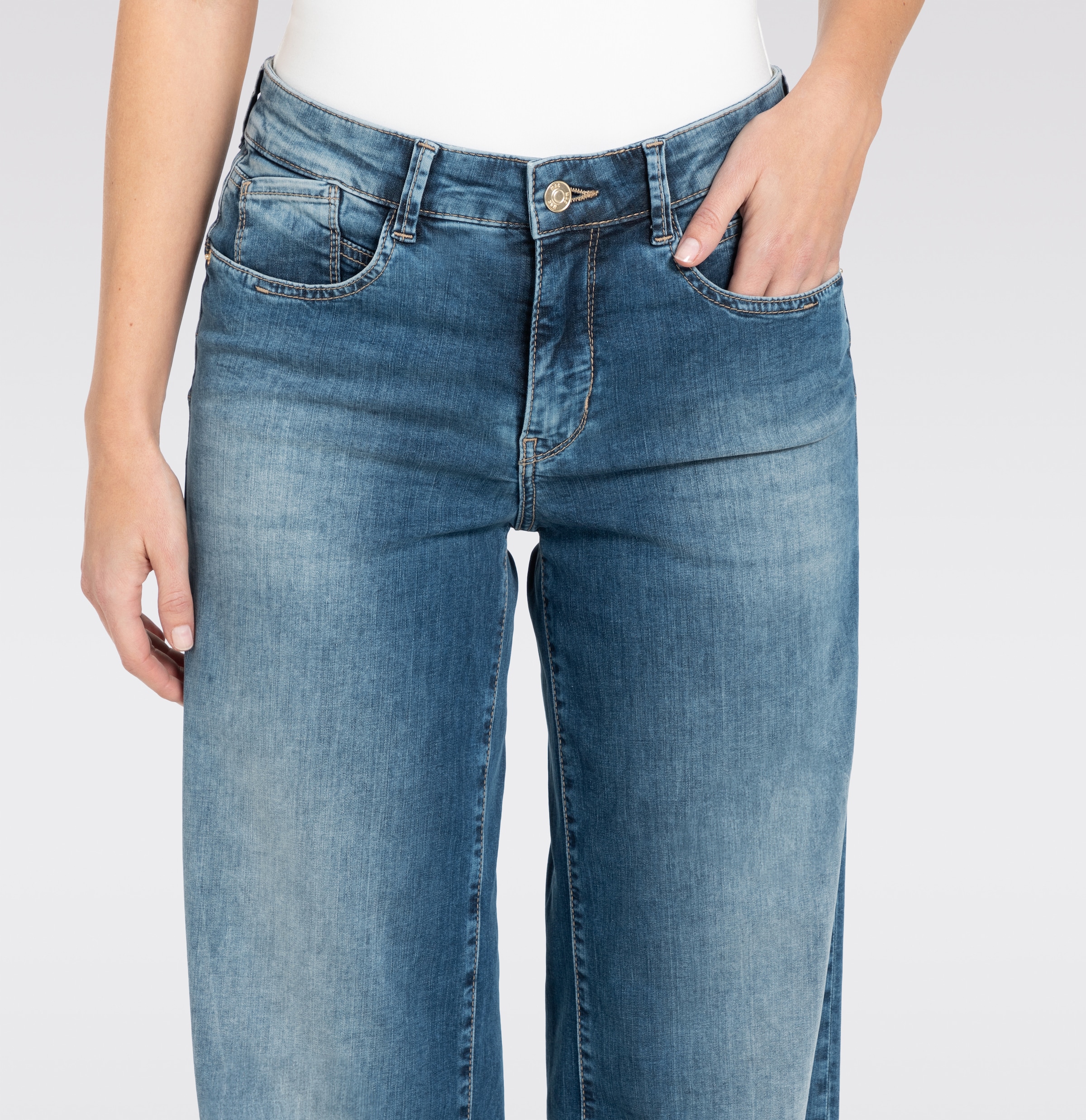 MAC Jeans stretch »RICH PALAZZO« Naht-Details an den Gesässtaschen