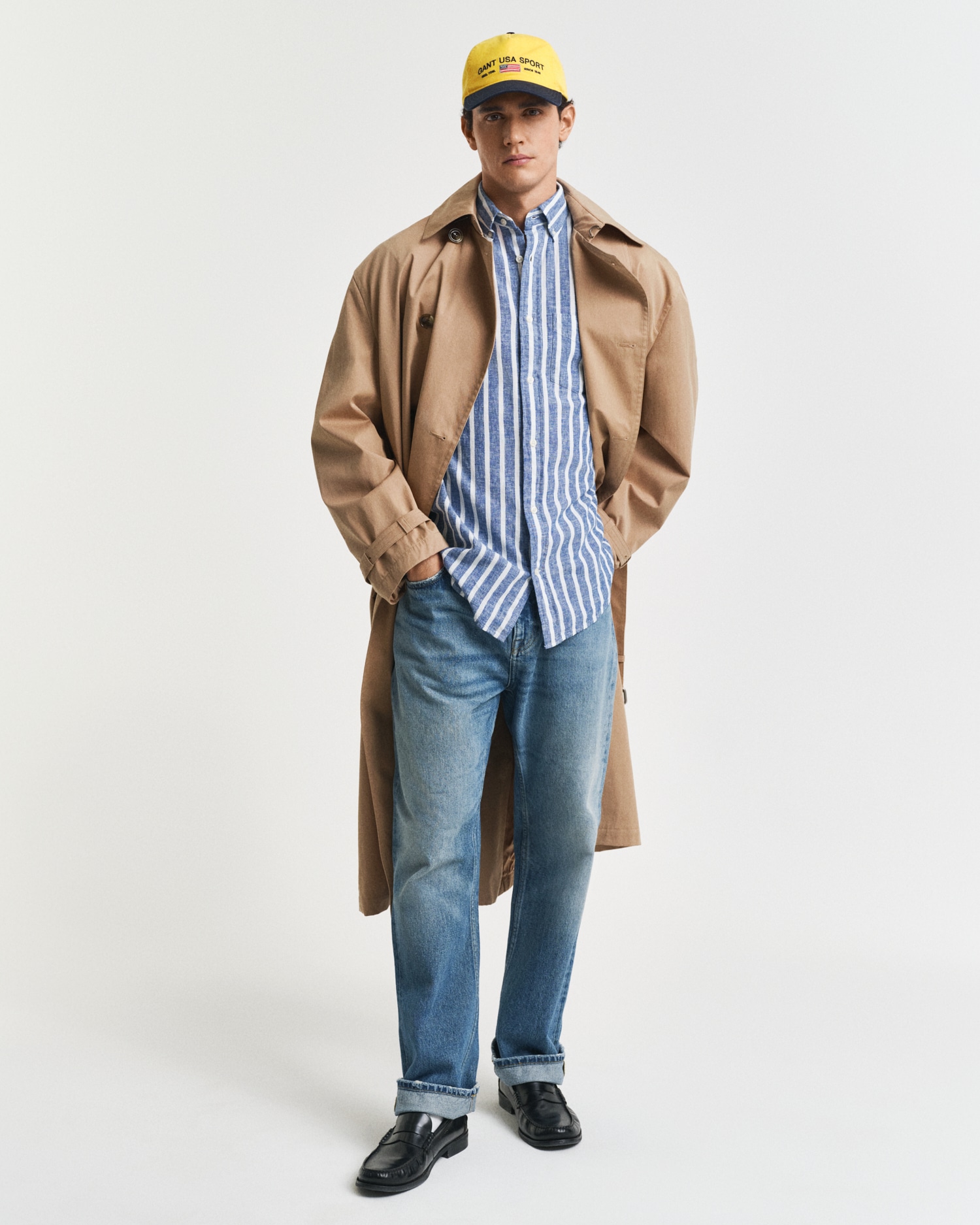 Gant Chemise à manches longues »REG COTTON/LINEN STRIPED SHIRT«, Streifen, luftig, Leinen
