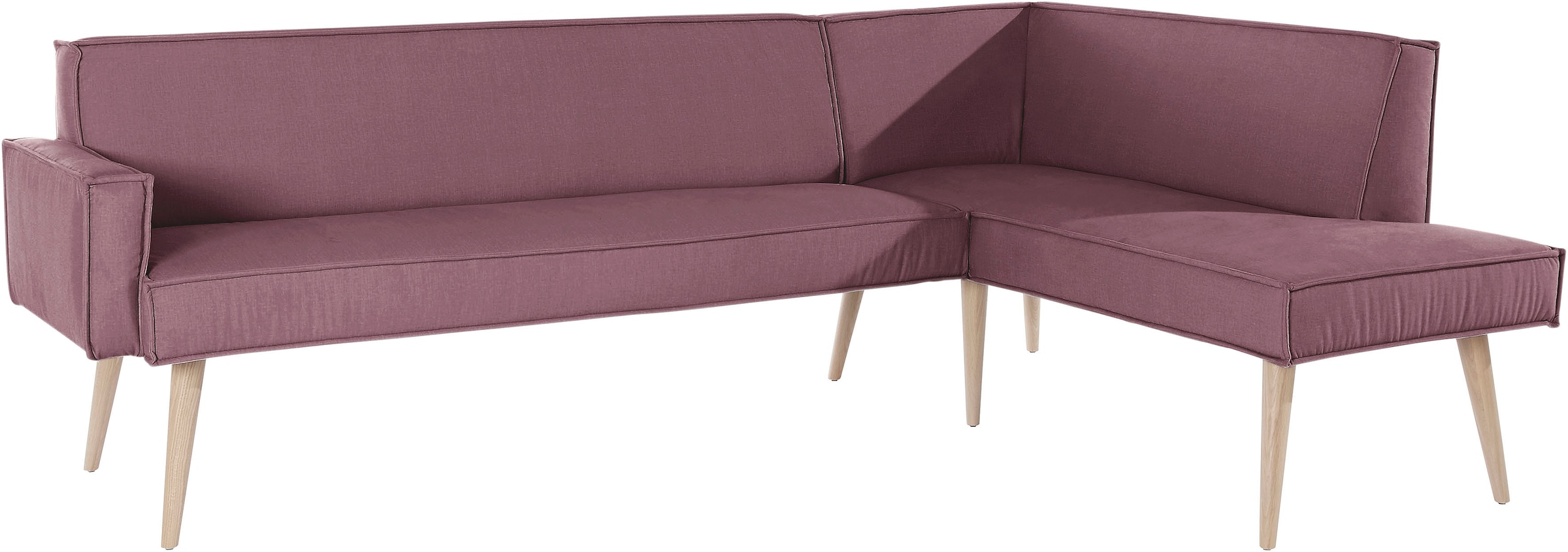 exxpo - sofa fashion Eckbank »Lungo, moderne Kedernaht, bequem und elegant, hoher Holzfuss«, hochwertige Detailverarbeitung, frei im Raum stellbar
