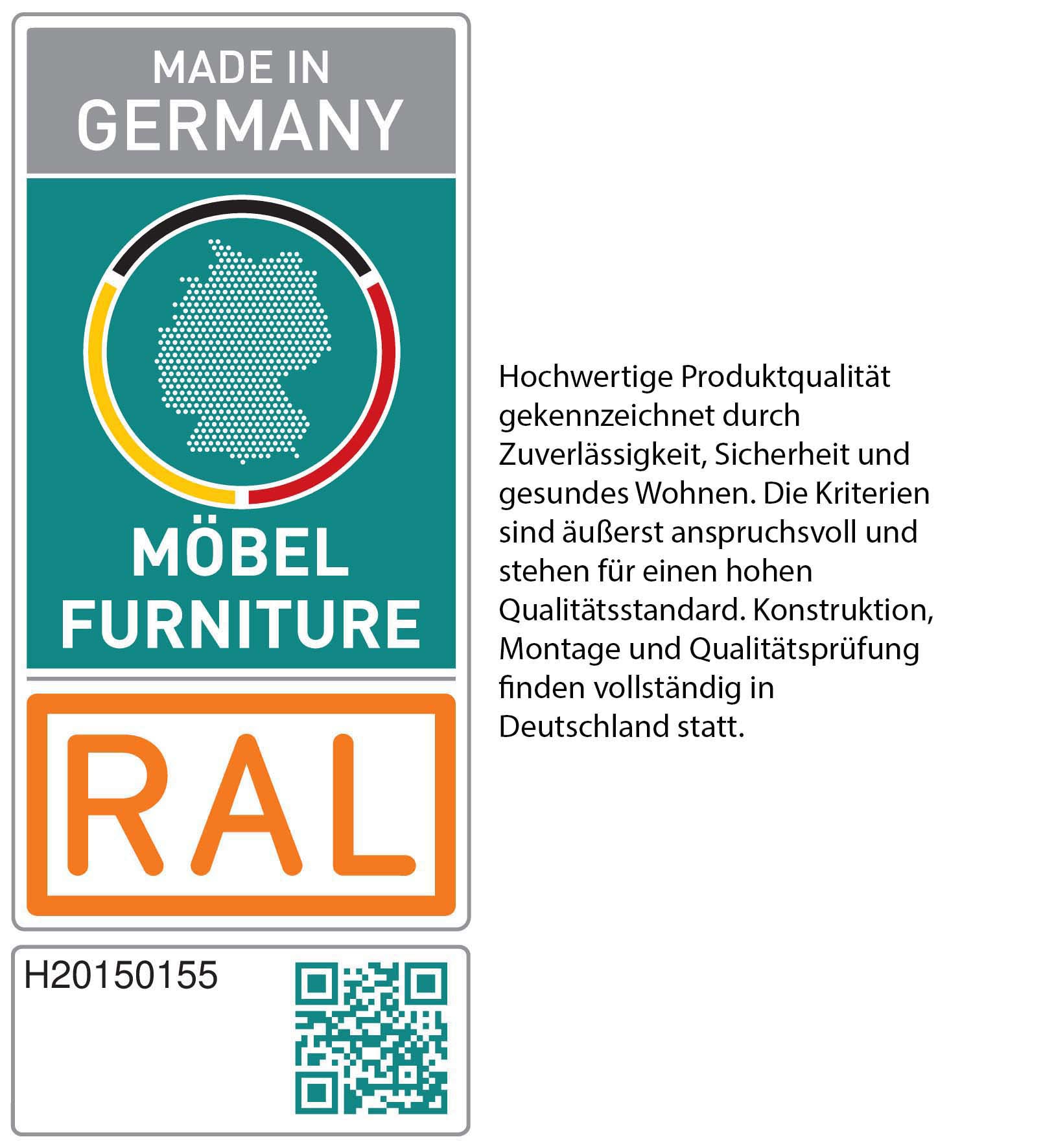 WIEMANN Lit en bois »Cardiff, Bettgestell, Bettrahmen, teilmassiv Erle« Belastbarkeit 110/220 Kg, 4-fache höhenverstellbar, MADE IN GERMANY,  Kopf- und Fussteil aus Massivholz in Erle, verschiedene Grössen