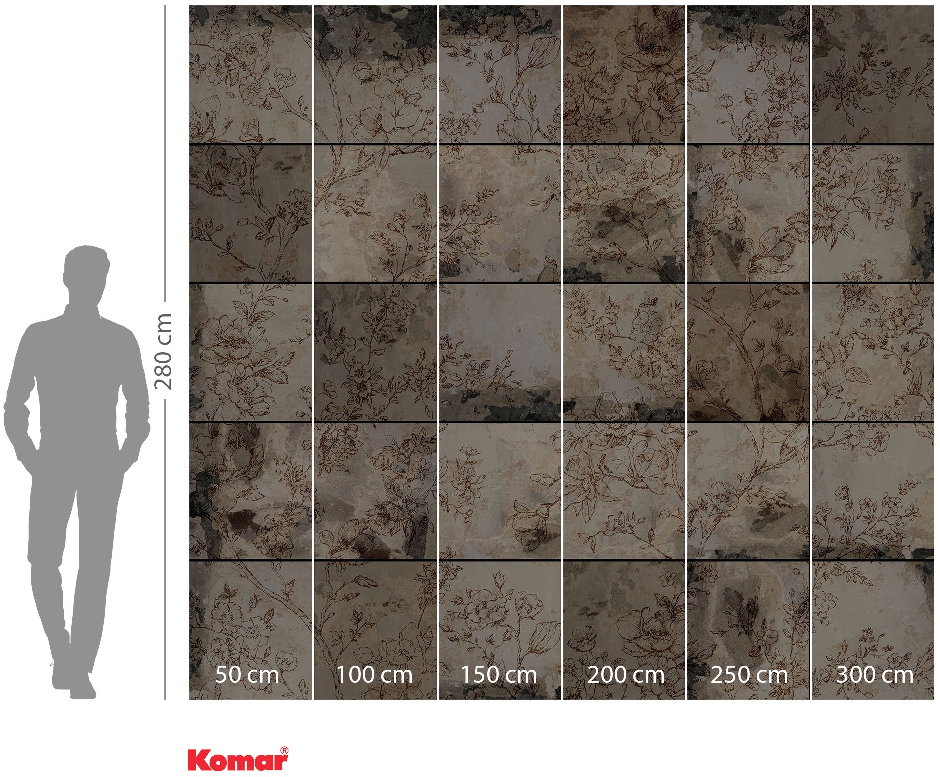 Komar Vliestapete »Digitaldruck Vlies - Emboss - Grösse 300 x 280 cm«, bedruckt, Wohnzimmer, Schlafzimmer