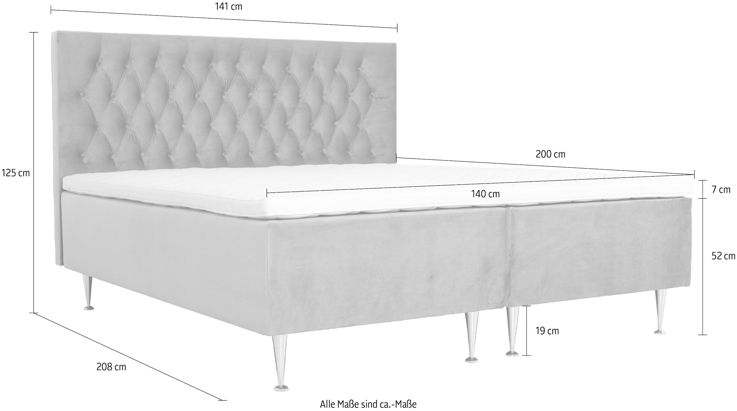 Home affaire Boxspringbett »Exclusive« inkl. Topper, 3 Breiten, 3 Härtegrad-Ausführungen