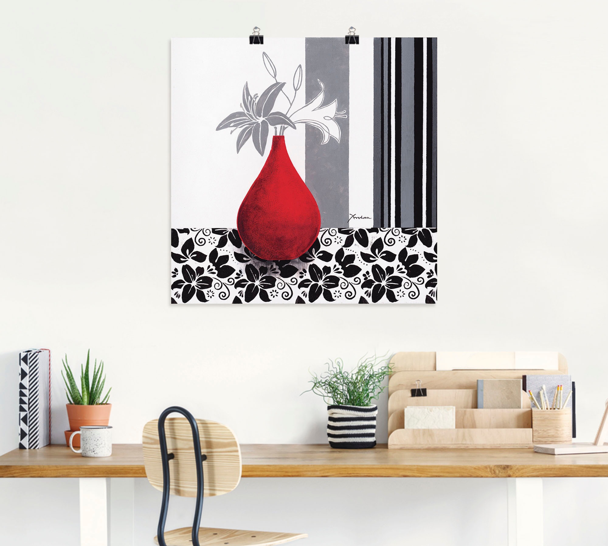 Artland Wandbild »Blumenmuster«, Vasen & Töpfe, (1 St.), als Alubild, Outdoorbild, Poster in verschied. Grössen