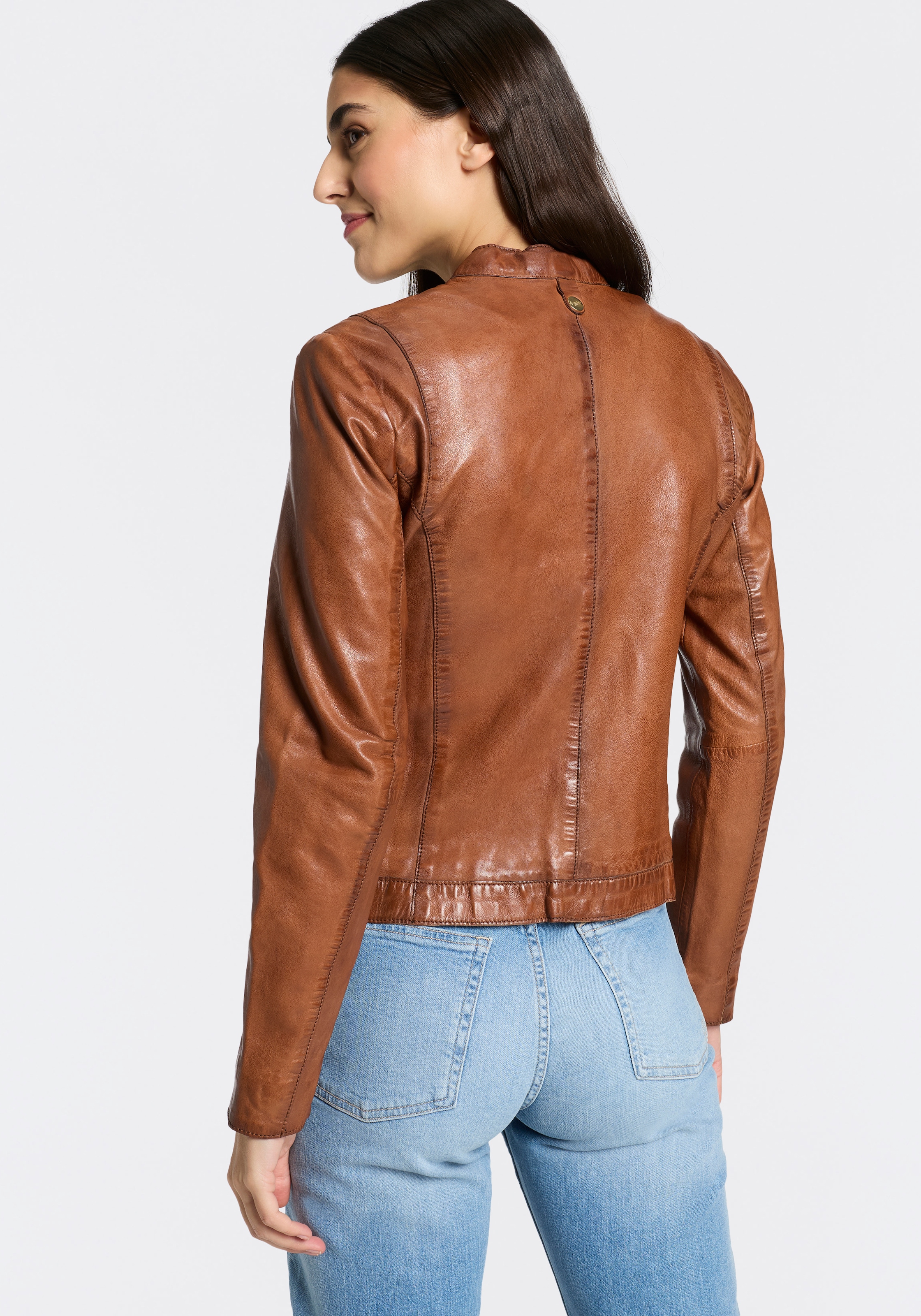 Mauritius Veste en cuir »MWKawira« mit Stehkragen