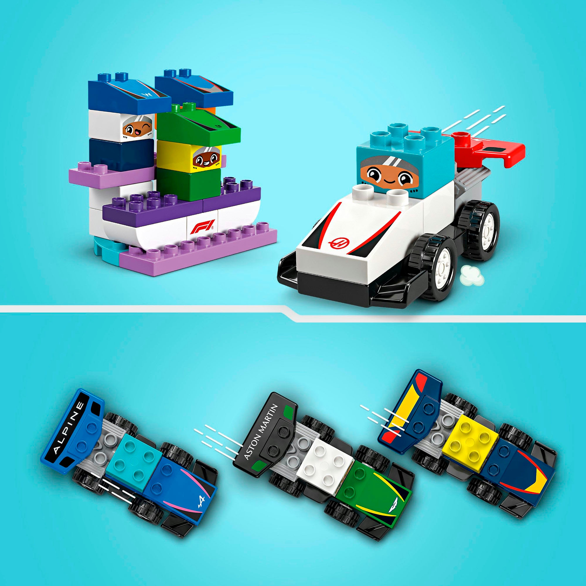 LEGO® Konstruktionsspielsteine »F1® Team Rennautos mit Rennfahrern (10445), LEGO DUPLO Town« Made in Europe