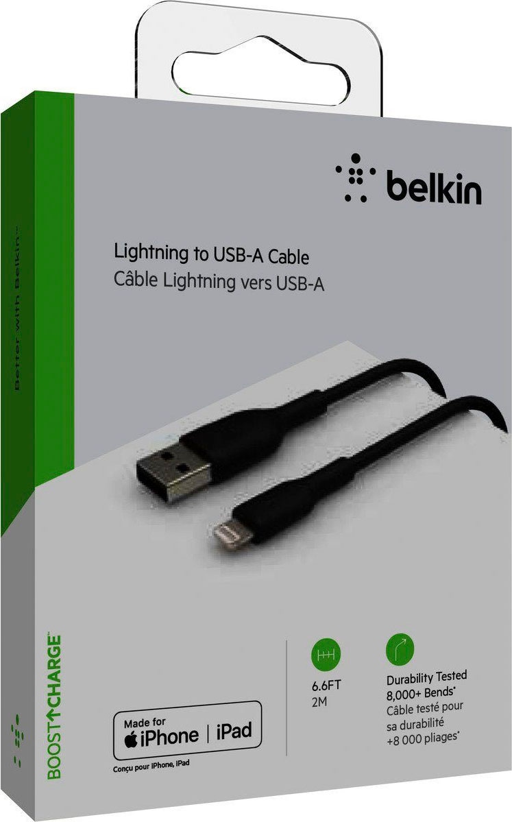 Belkin Smartphone-Kabel »Lightning Lade/Sync Kabel PVC mfi zertifiziert 2 m« USB Typ A Lightning 200 cm