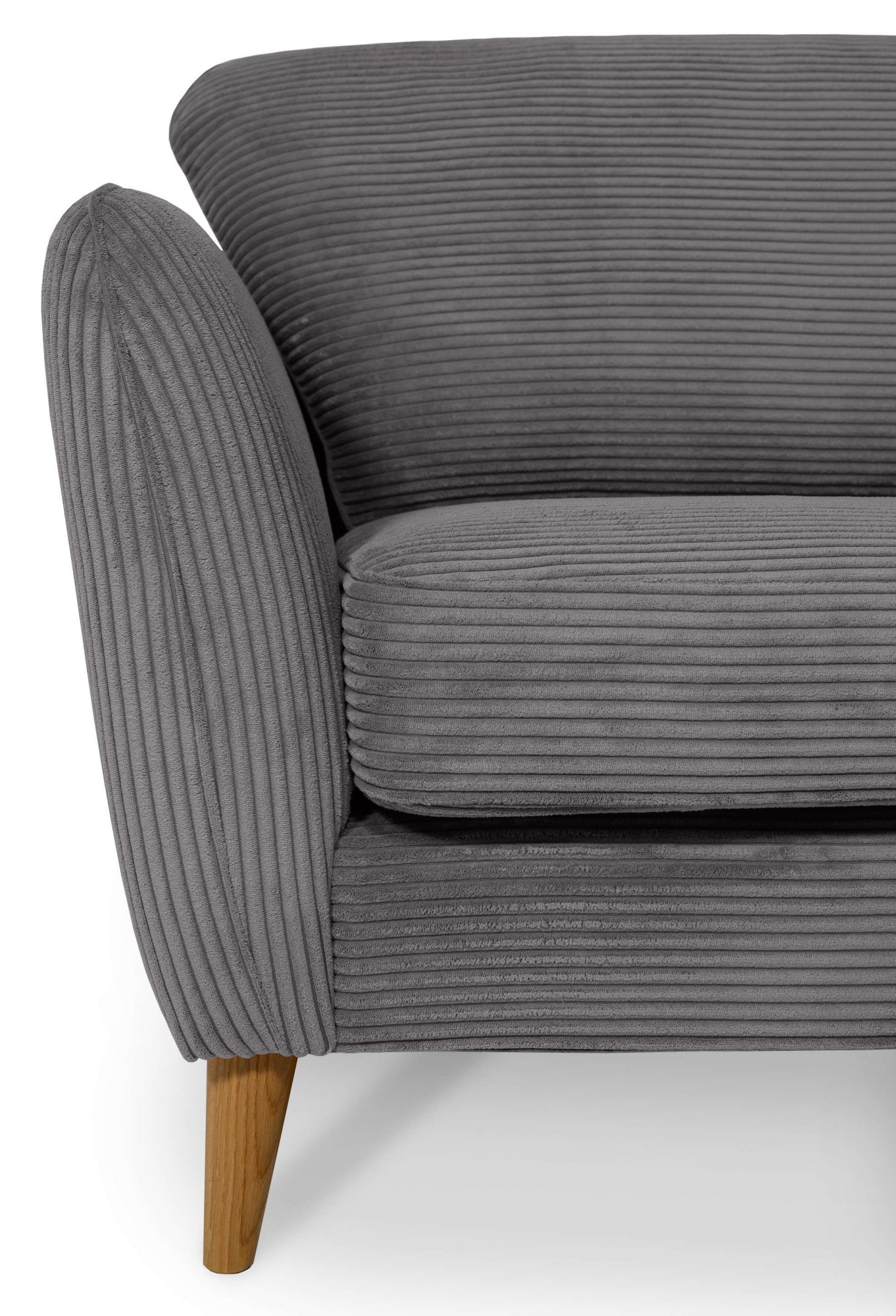 Home affaire 3-places »MARSEILLE 3er Sofa 206 cm, Cord, Flachgewebe, Struktur, Webstoff« Massivholzbeine Eiche, Landhausstil, Wellenunterfederung