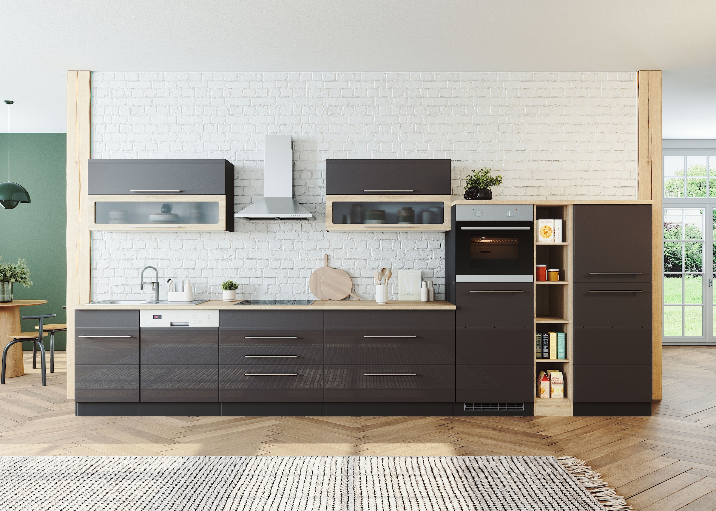 KOCHSTATION Küchenzeile "KS-Wien" Breite 440 cm, wahlweise mit E-Geräten