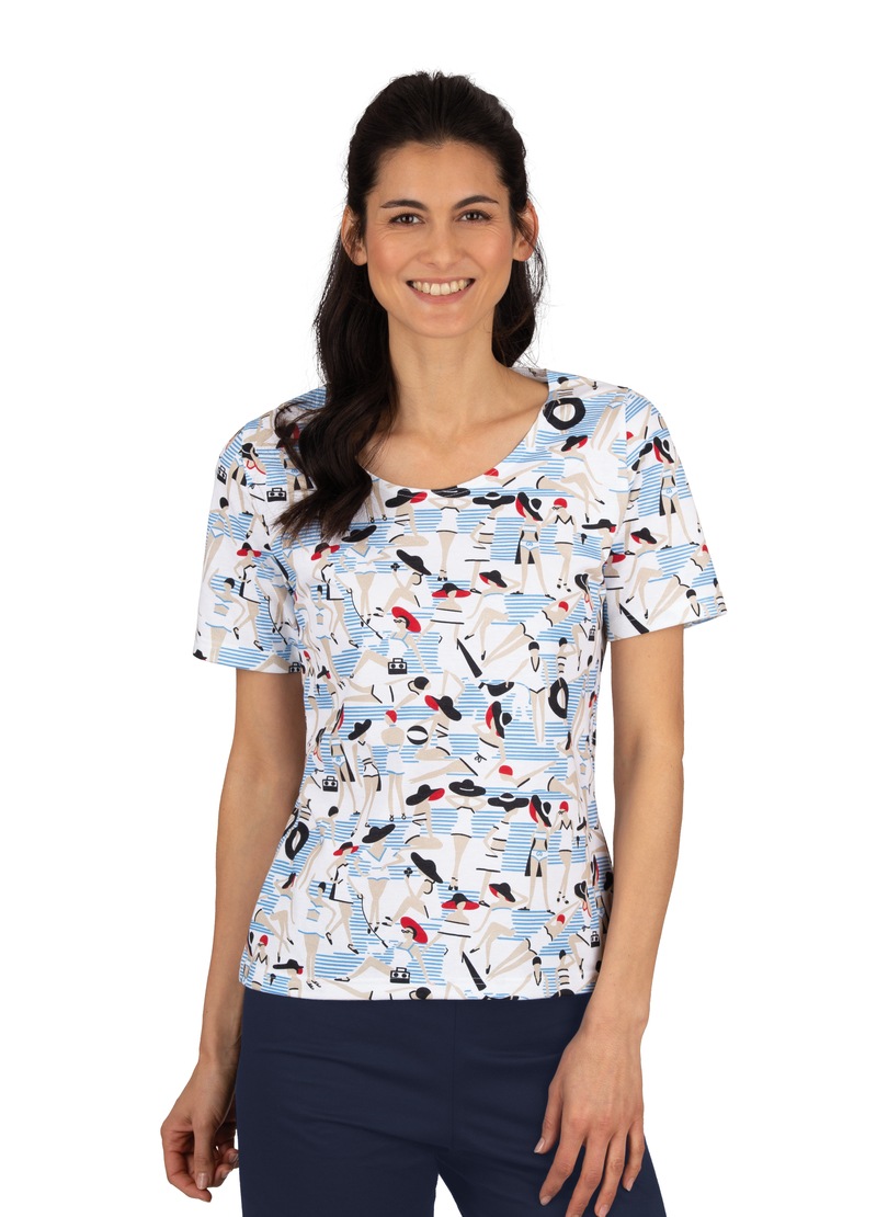 Image of Trigema T-Shirt, mit weitem Ausschnitt und Druck bei Ackermann Versand Schweiz