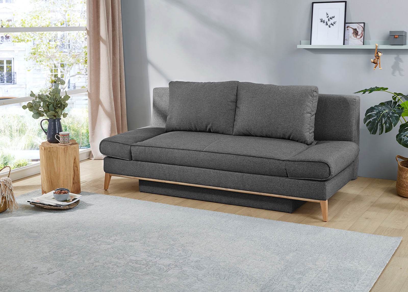 Jockenhöfer Gruppe Canapé-lit »Yann« inklusive Bettfunktion, Stauraum/Bettkasten, verstellbare Armlehnen