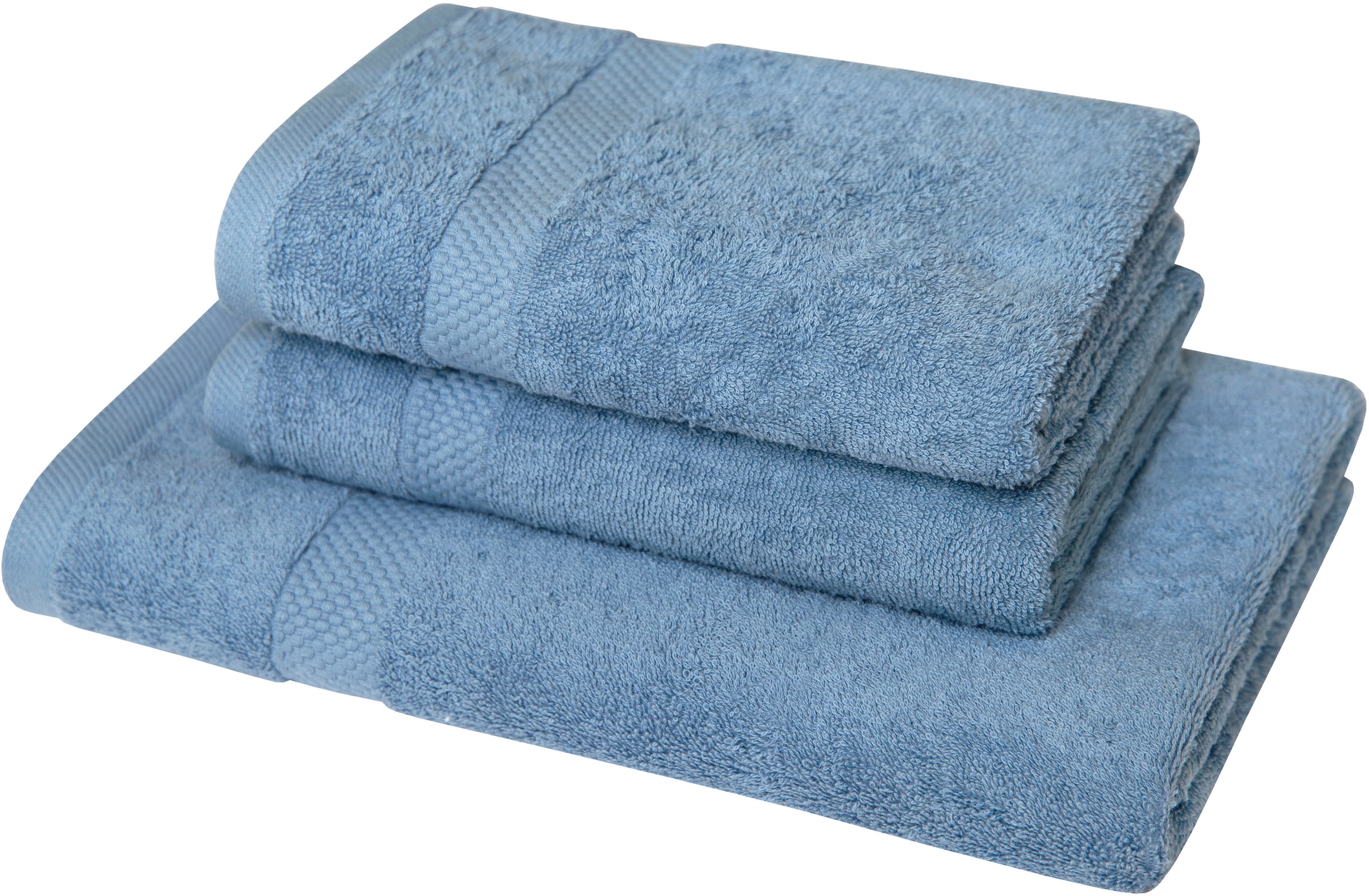 Dyckhoff Handtuch Set »Planet« Set 3 Stk. Walkfrottier 2 Handtücher (50x100cm), 1 Duschtuch (70x140cm)