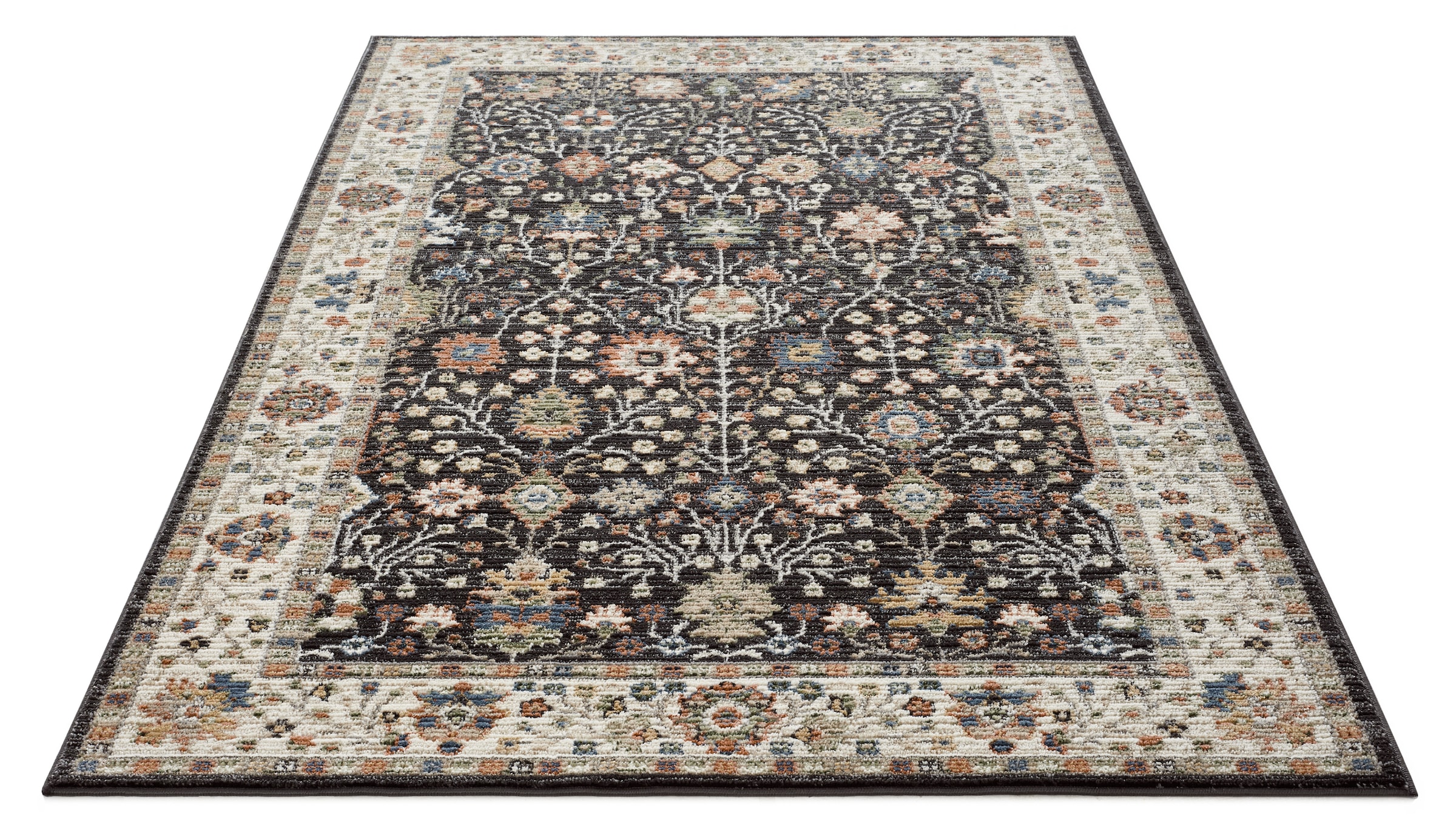 GOODproduct 1100000002199 »Aylaa, Blumen-Motiv« rechteckig 9 mm Höhe orientalisch, Blumen, Rahmen, Wohnzimmer, Schlafzimmer, Esszimmer
