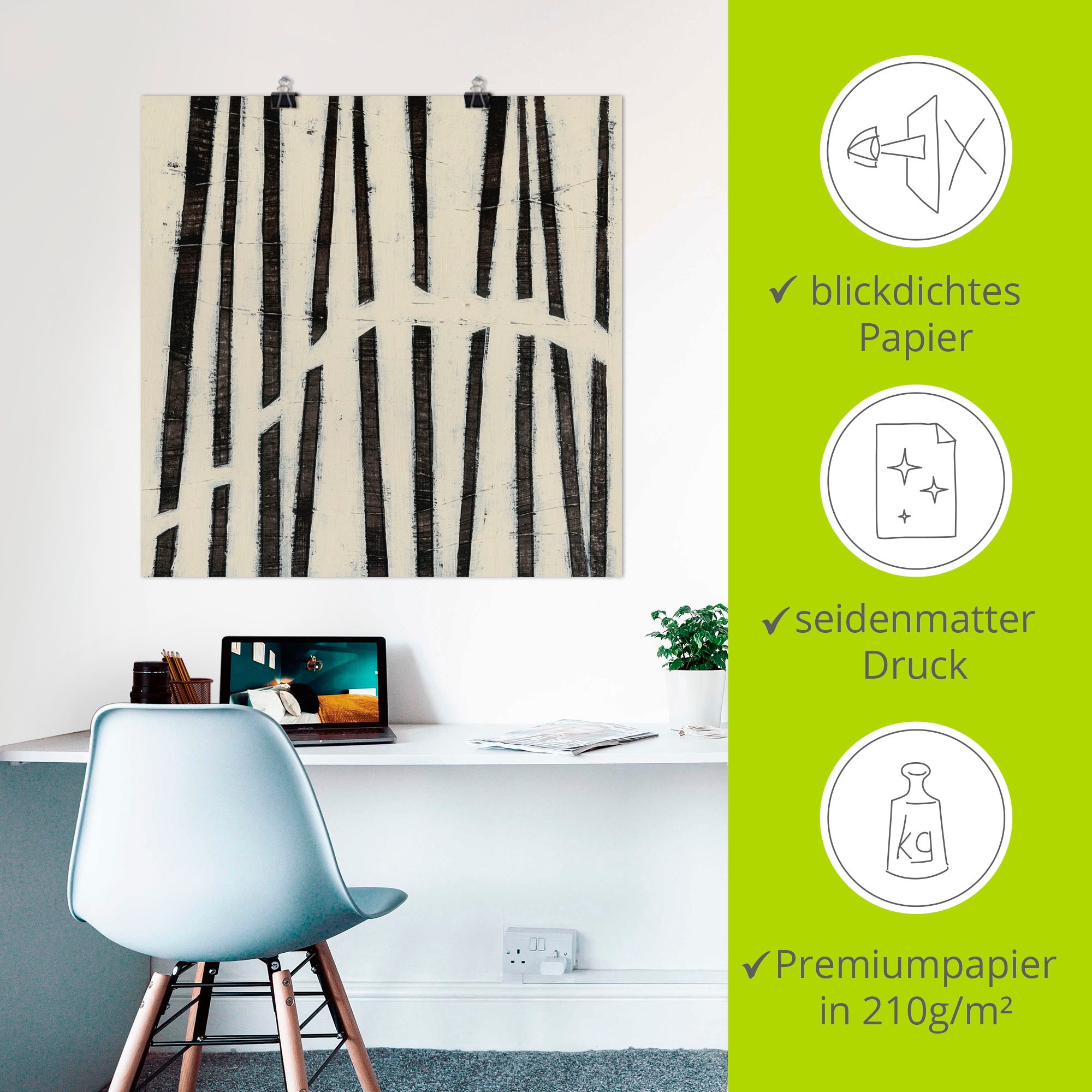 Artland Wandbild »Hieroglyph I«, Muster, (1 St.), als Alubild, Outdoorbild, Leinwandbild, Poster, Wandaufkleber