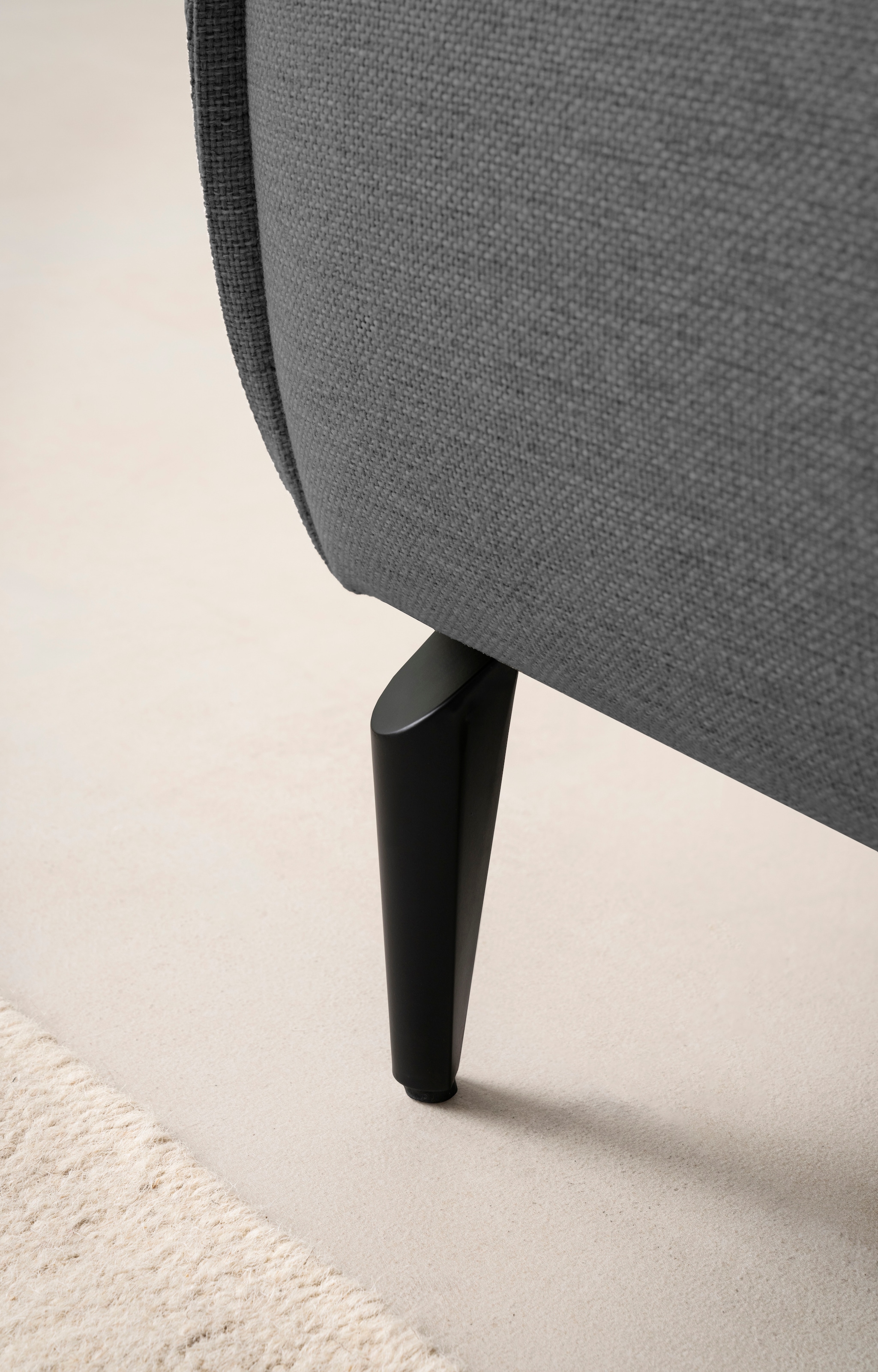 Home affaire Hocker »TVINNU, mit Kedernaht, Cord u. Flachgewebe« zur Serie TVINNU, gemütlicher Sitzkomfort, rechteckig, schwarze Füsse