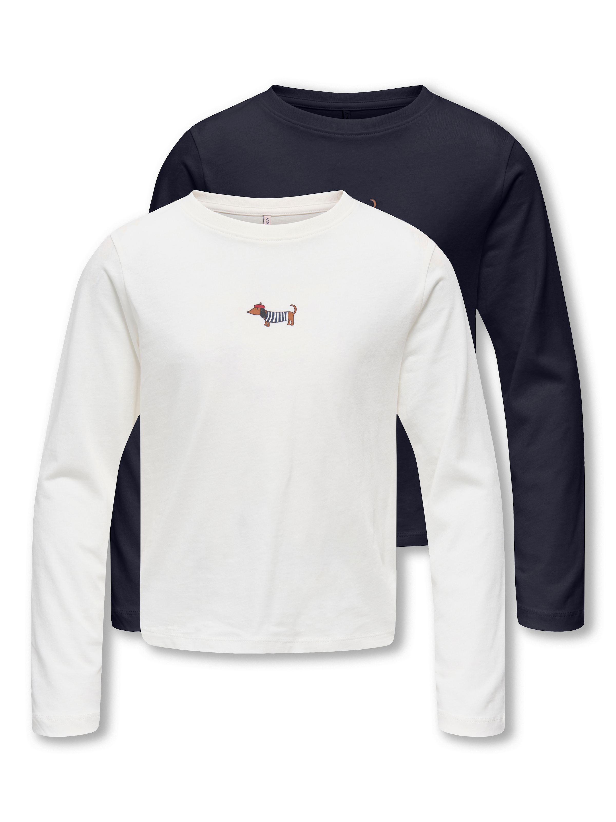 Image of KIDS ONLY Langarmshirt "KOGREX L/S TOP JRS 2-PACK" Packung, 2 Baumwolle, normal geschnitten