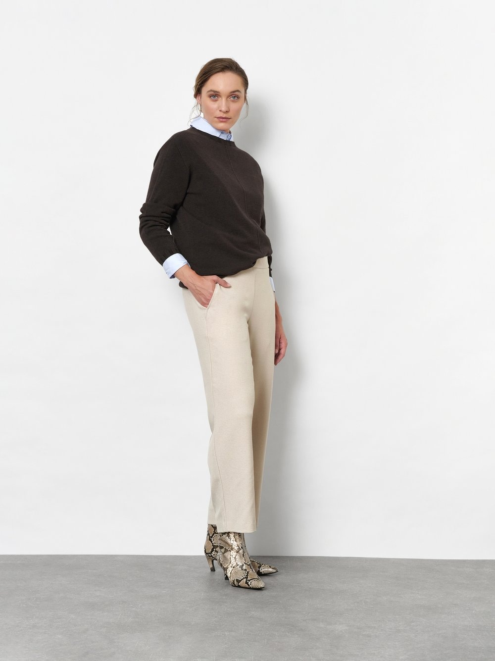 Image of TONI Schlupfhose "Sue Wide Chic 7/8" aus bi-elastischem Leichtflanell, 7/8-Länge