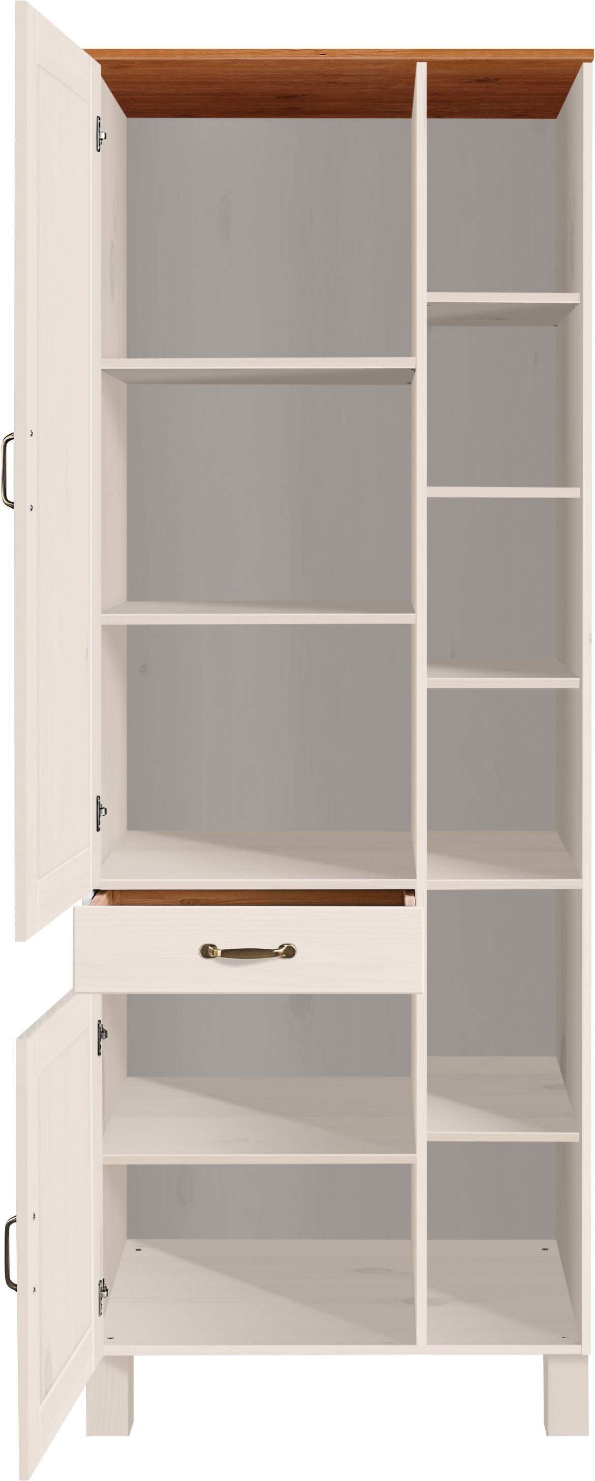 Home affaire Armoire haute »Alby« Largeur 75 cm, 2 portes, 1 tiroir, 6 compartiments ouverts