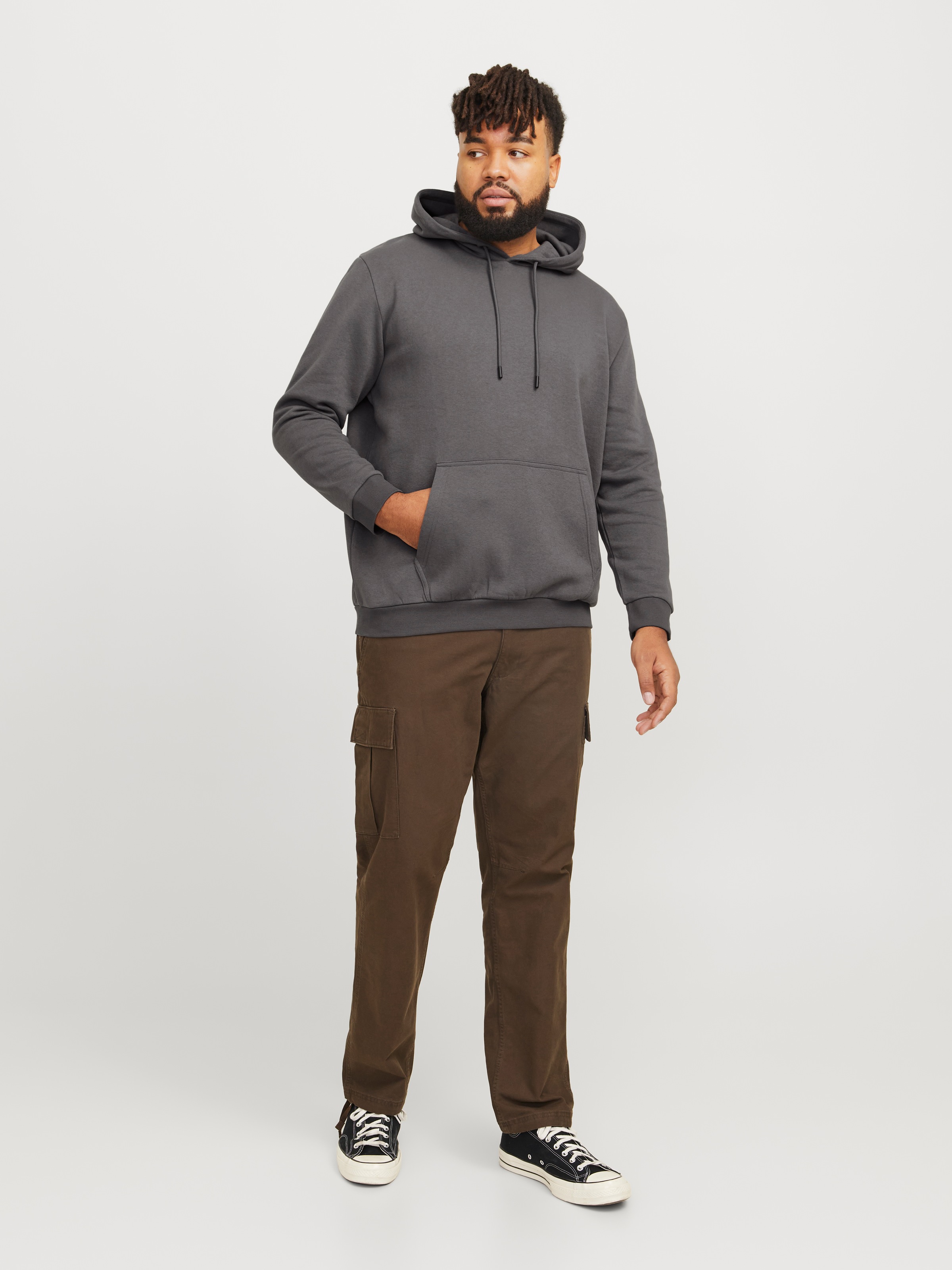 Jack & Jones PlusSize Kapuzensweatshirt »JJEBRADLEY SWEAT HOOD NOOS PLS«, mit Rippbündchen