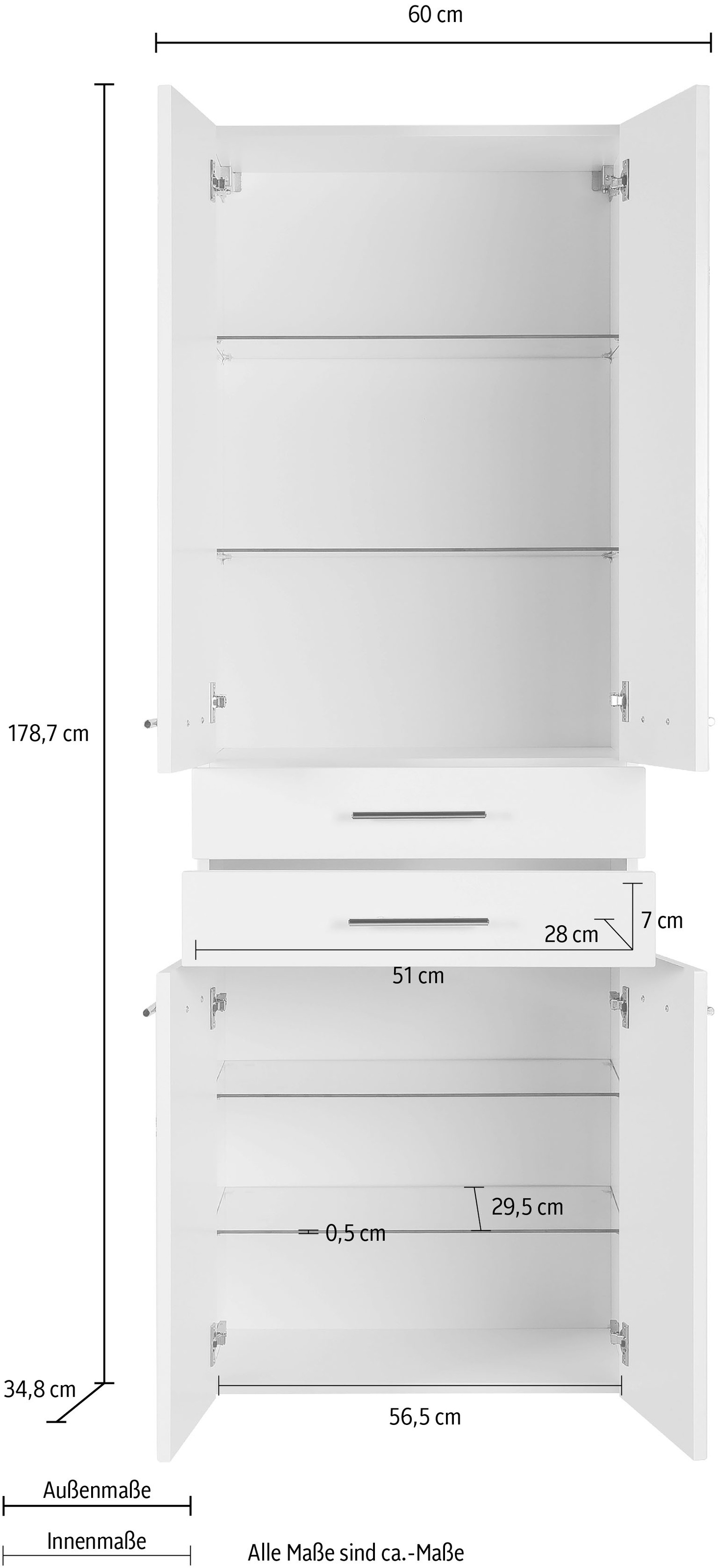 MARLIN Hochschrank »3040«, Breite 60 cm