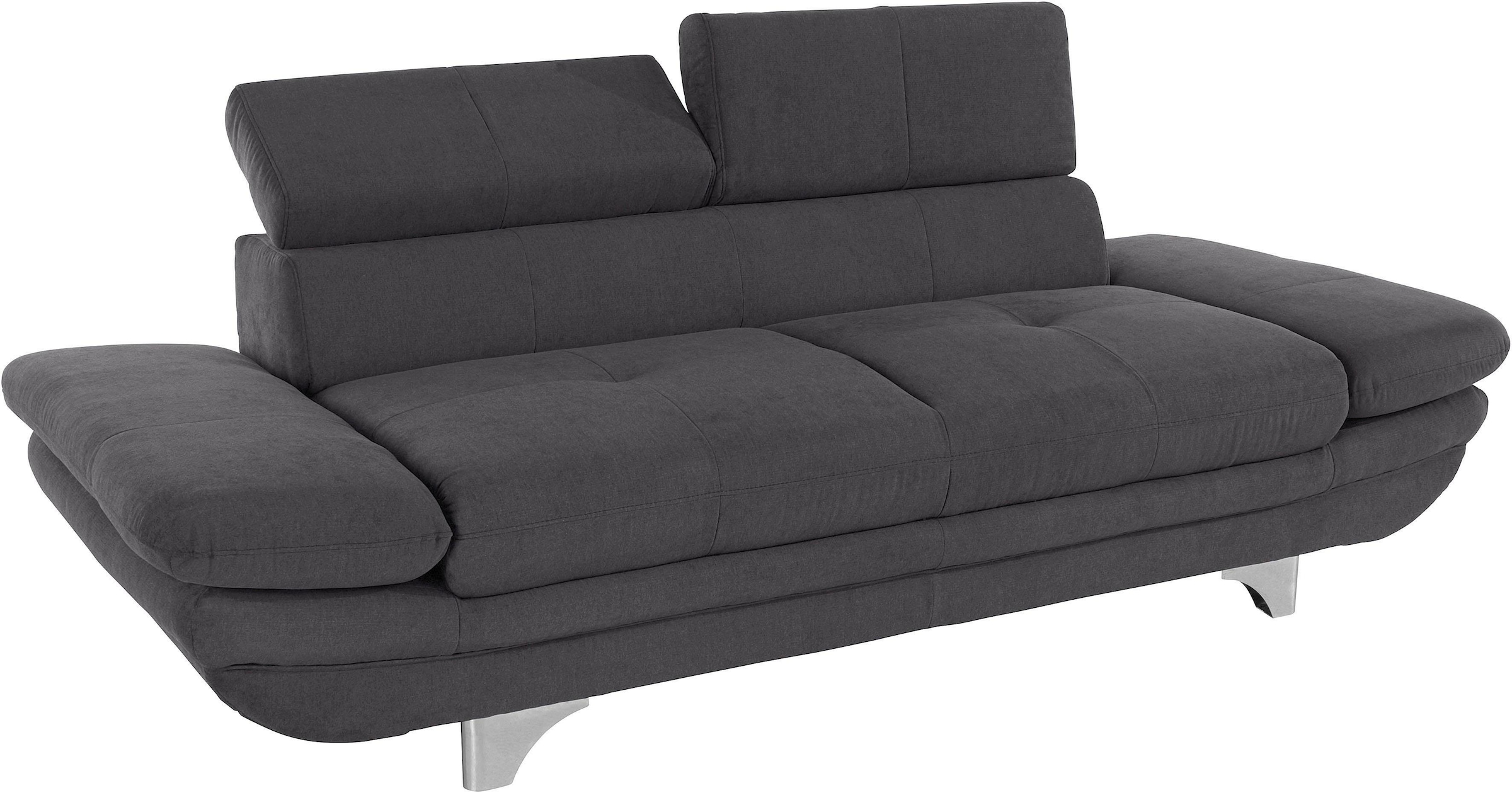 COTTA Polstergarnitur »Enterprise«, (Set), Set bestehend aus: 2-Sitzer mit Kopfteilverstellung & Hocker