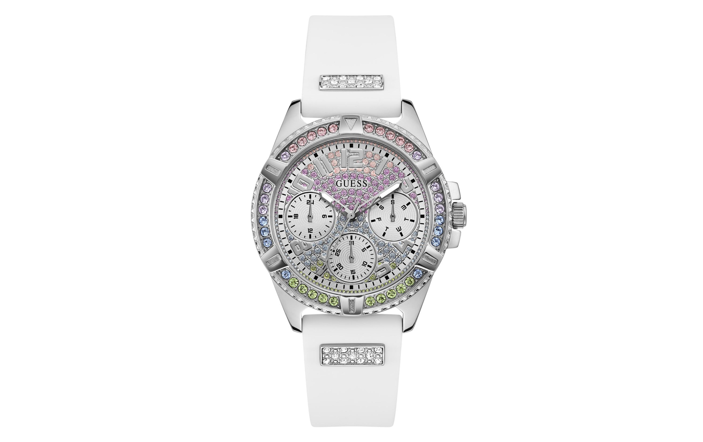 Armbanduhr, Guess, »Frontier GW0045L1 Ø 40 mm, Damen, Weiss«