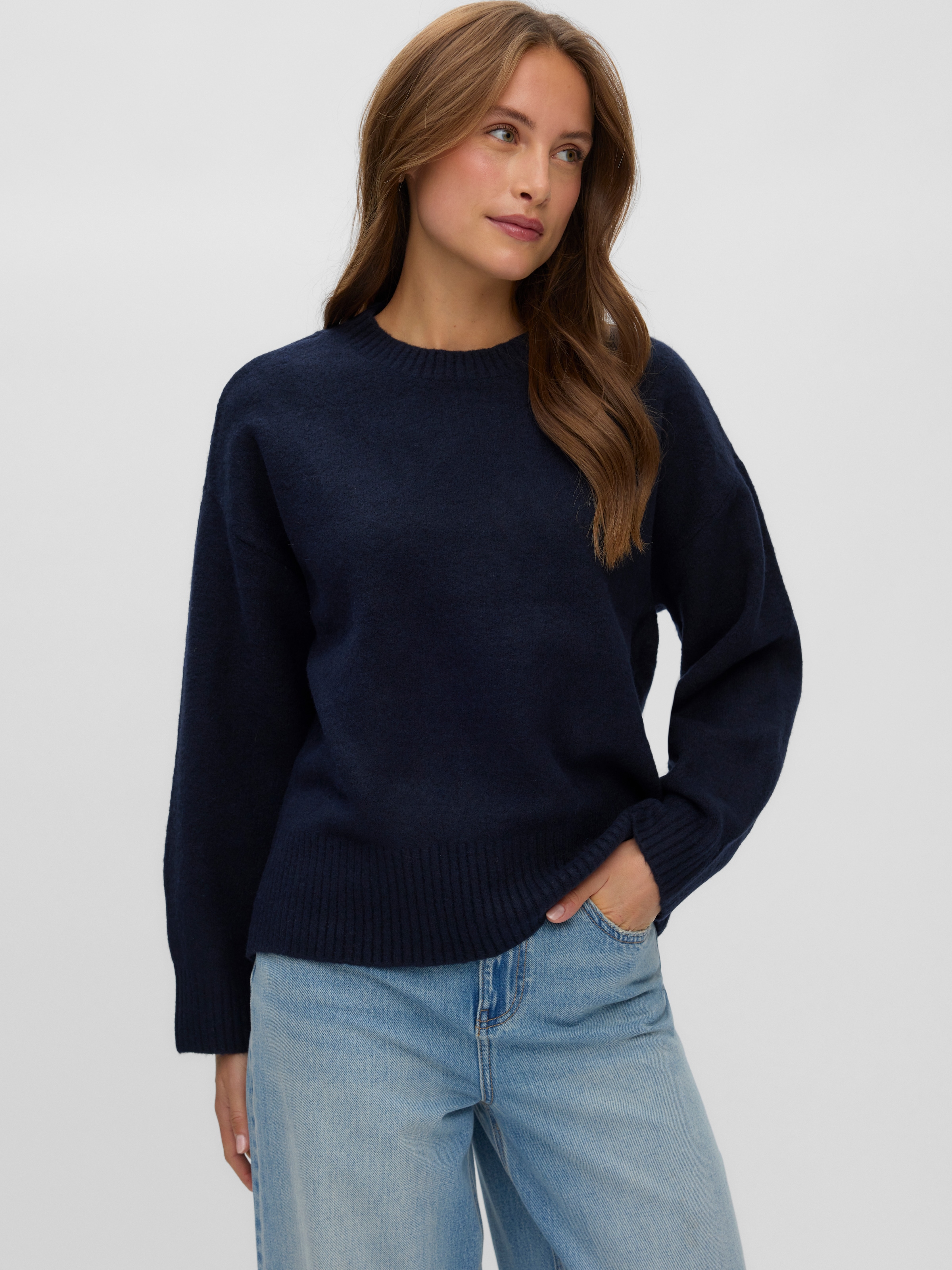 Image of Vero Moda Strickpullover "VMSIF LS O-NECK PULLOVER NOOS" Materialmix mit Wolle, regular fit