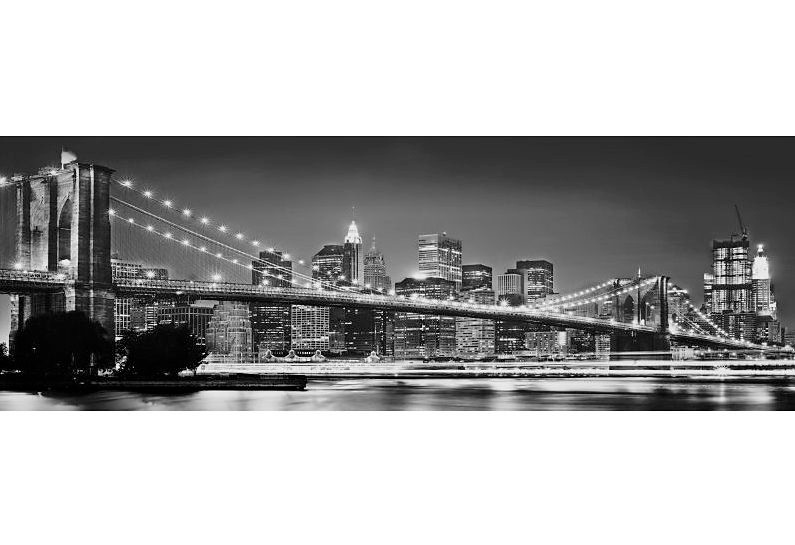 Image of Komar Fototapete "Brooklyn Bridge - Grösse 368 x 127 cm" bedruckt glatt Wohnzimmer, Schlafzimmer