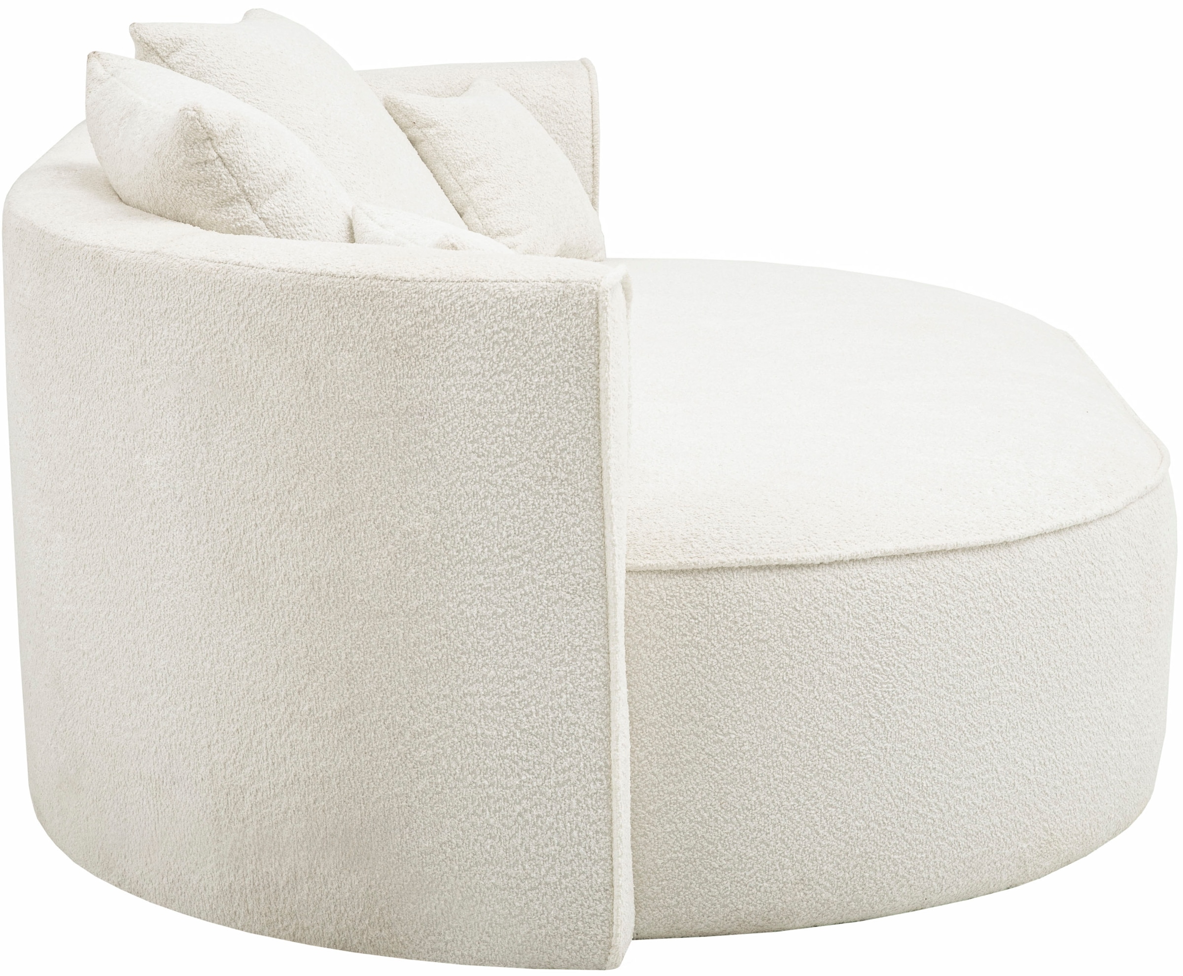 LeGer Home by Lena Gercke 2,5-Sitzer »ISALIE, rundes Loungesofa, mit Kissen, perfekt gepolstert«, moderne Stoffe, mit 4 Zierkissen, extra grosse Sitzfläche