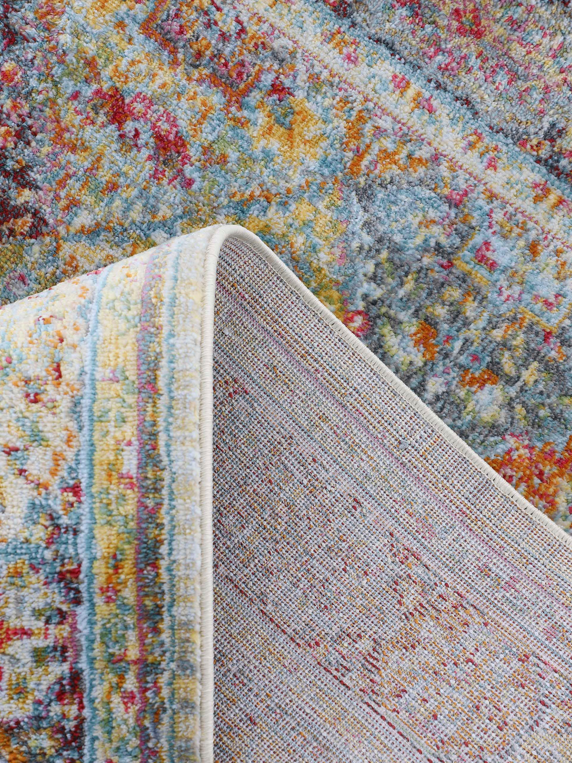 carpetfine Teppich »Harleen,  auch als Läufer«, rund, 8 mm Höhe, Vintage Look, Orient, mit Fransen, Wohnzimmer
