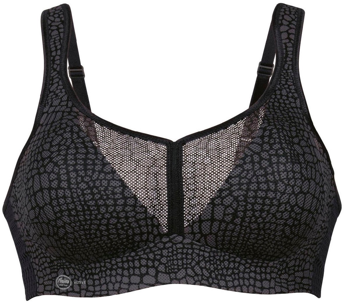 Anita Active Sport-BH "Air Control Deltapad" doppellagige Cups, gepolsterte Träger, mit Print, feminin, weich