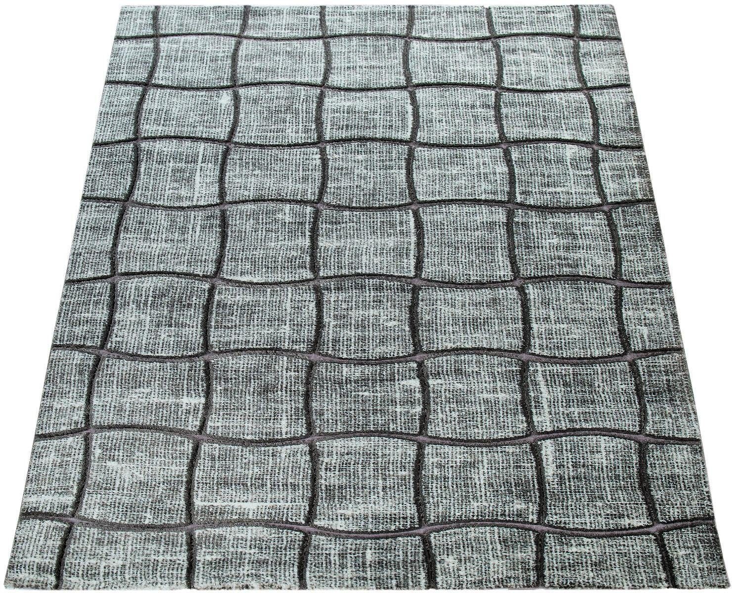 Image of Paco Home Teppich »Feshane 731«, rechteckig, 15 mm Höhe, Kurzflor, modernes Karo mit 3D-Design, ideal im Wohnzimmer & Schlafzimmer bei Ackermann Versand Schweiz