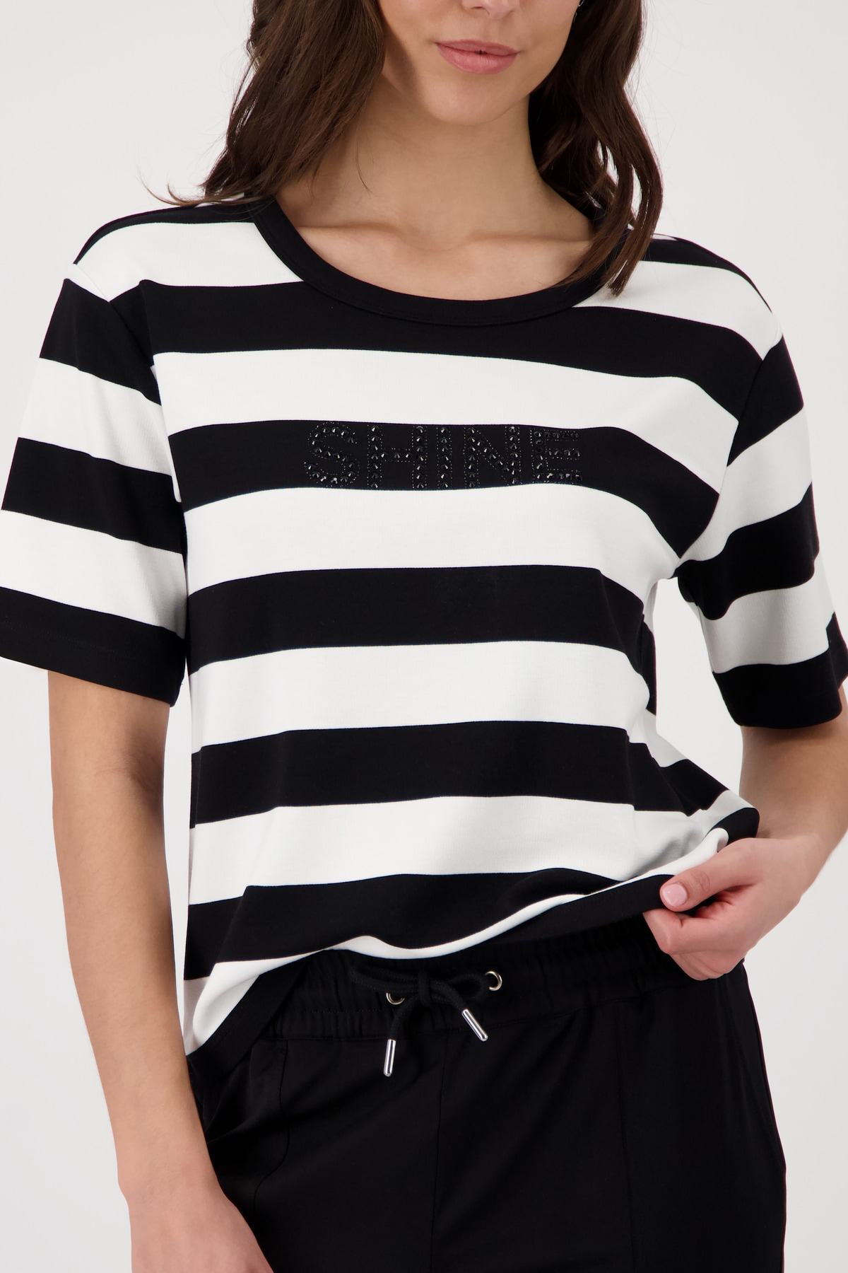 Monari Sweatshirt »Sweatshirt Basic Ringel+Schmuck«, mit Blockstreifen
