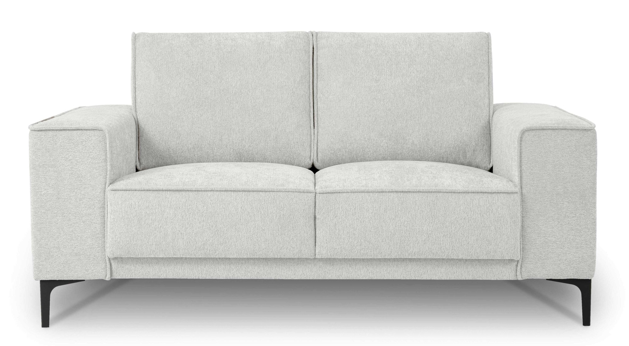 Places of Style 2-Sitzer »Kompaktsofa Oland, Struktur, Flachgewebe, Luxus-Microfaser, Boucle«, 164 cm, Wellenunterfederung, Skandi-Design, Metallfüsse