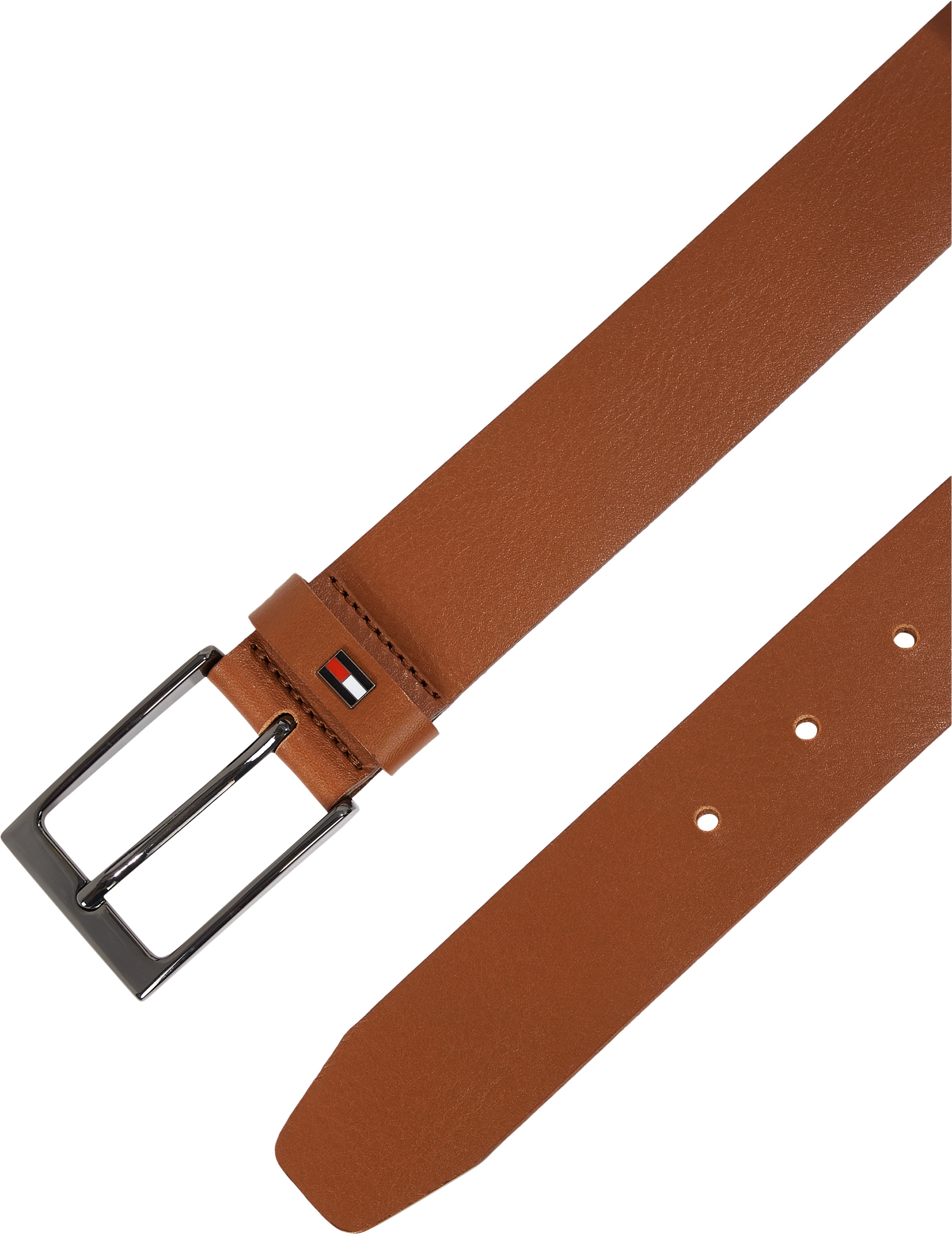 Tommy Hilfiger Ledergürtel »LAYTON 3.5«, Metallpatch, Einfachdornschliesse