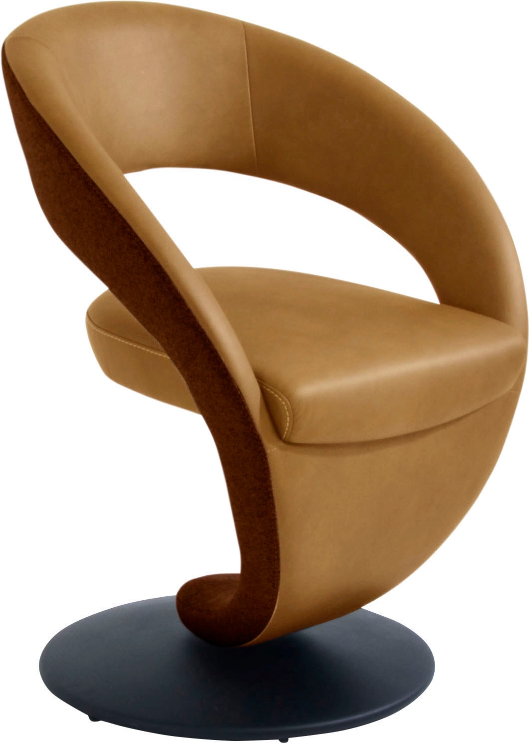 K+W Komfort & Wohnen Chaise de salle à manger »Wave, Drehstuhl, Polsterstuhl« () fauteuil design pivotant, plateau tournant métal noir, combinaison de couleurs