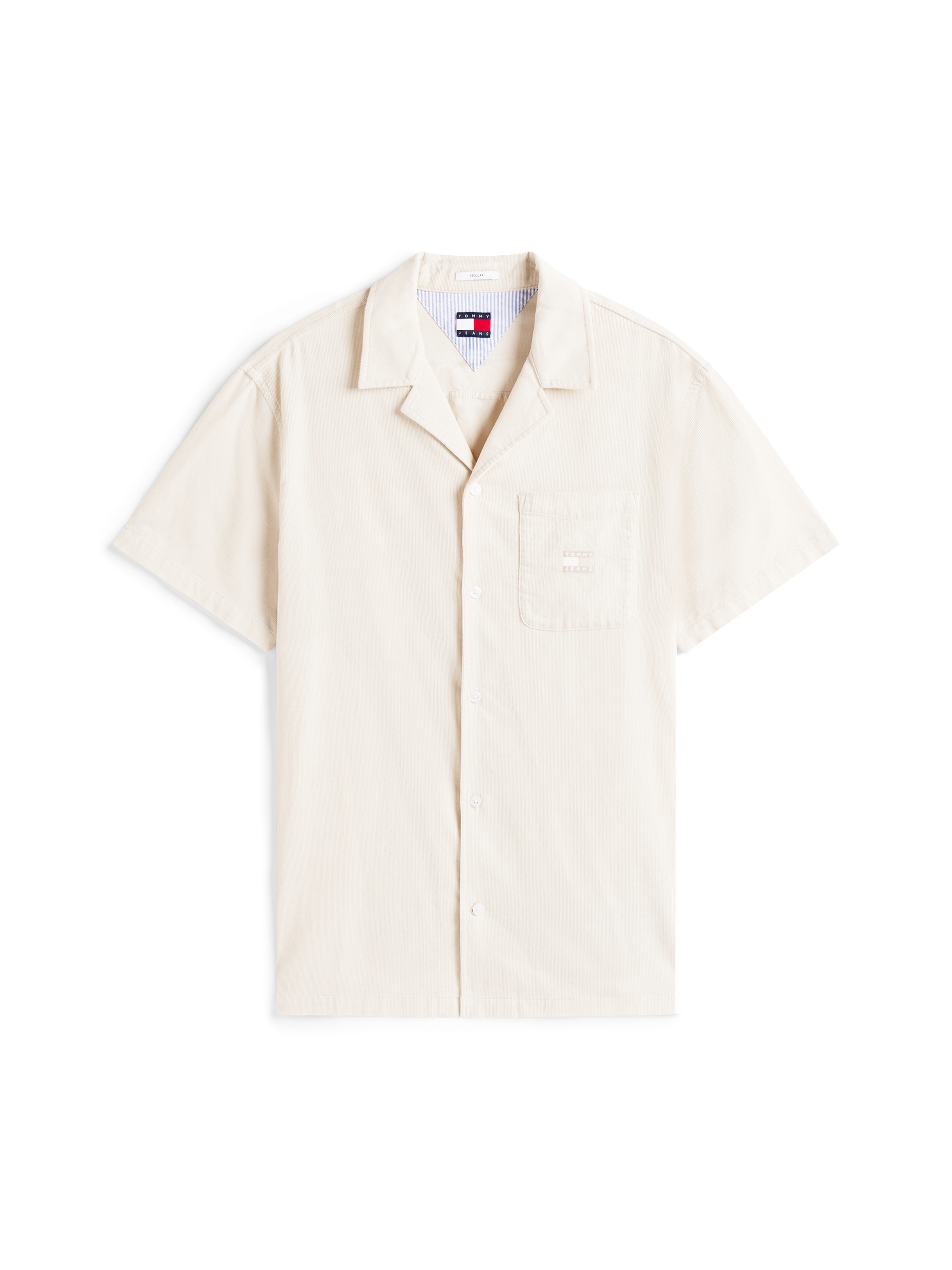 Tommy Jeans Kurzarmhemd »TJM CORD REG CAMP SHIRT«, Mit Rundhalsausschnitt