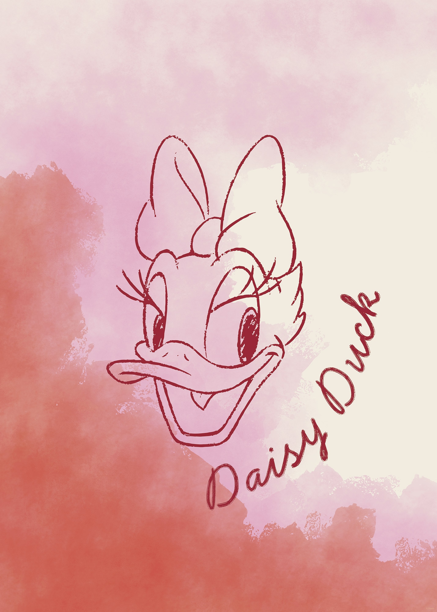 Komar Wandbild »Disney Daisy Duck Watercolours« Disney Set, 1 Stk. tlg. 50 x 70 cm (Breite x Höhe) - Kinderzimmer, Dekoration