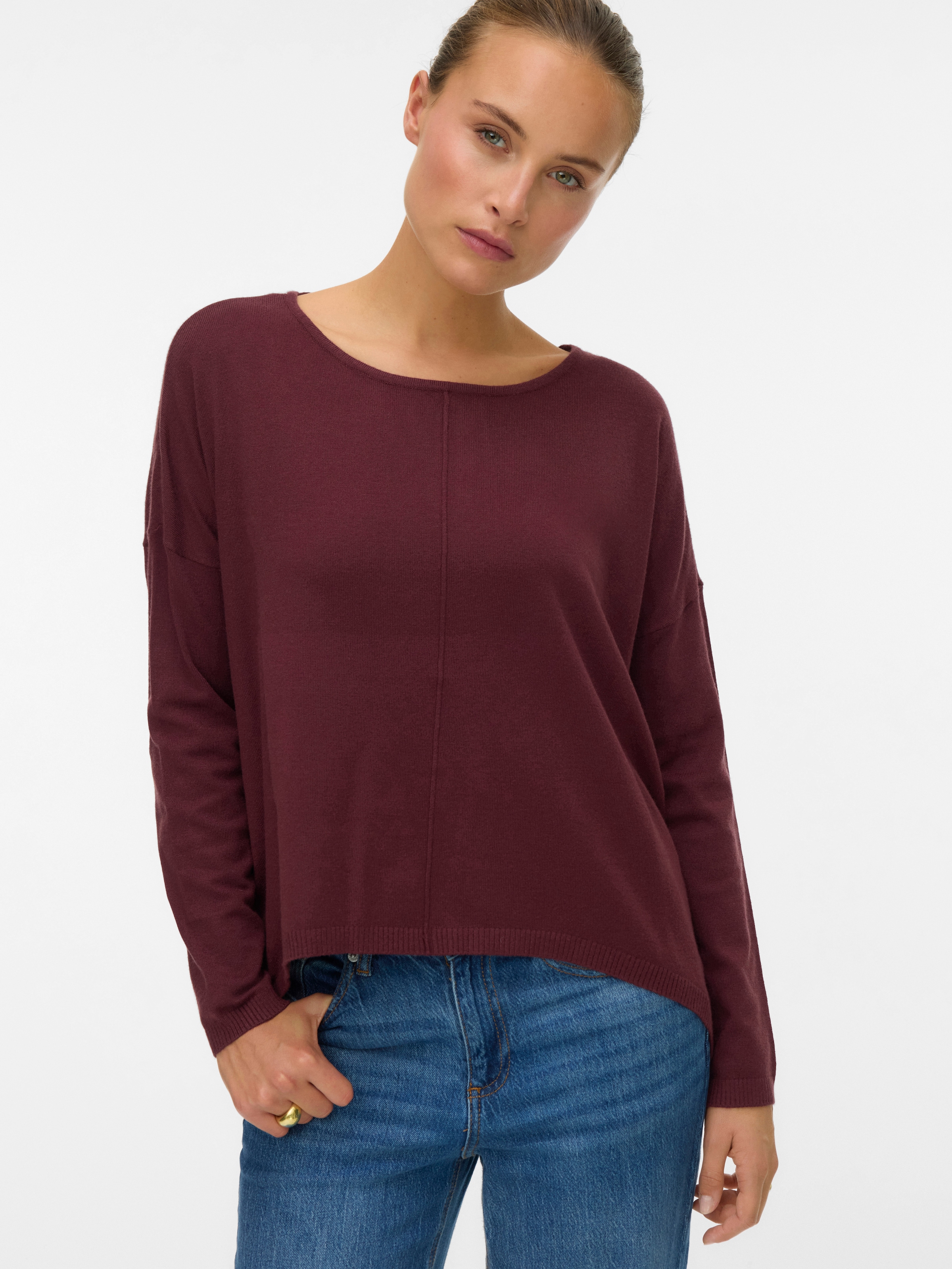 Image of Vero Moda Rundhalspullover "VMBREEZE AURA LS ZIPPER BLOUSE NOOS"